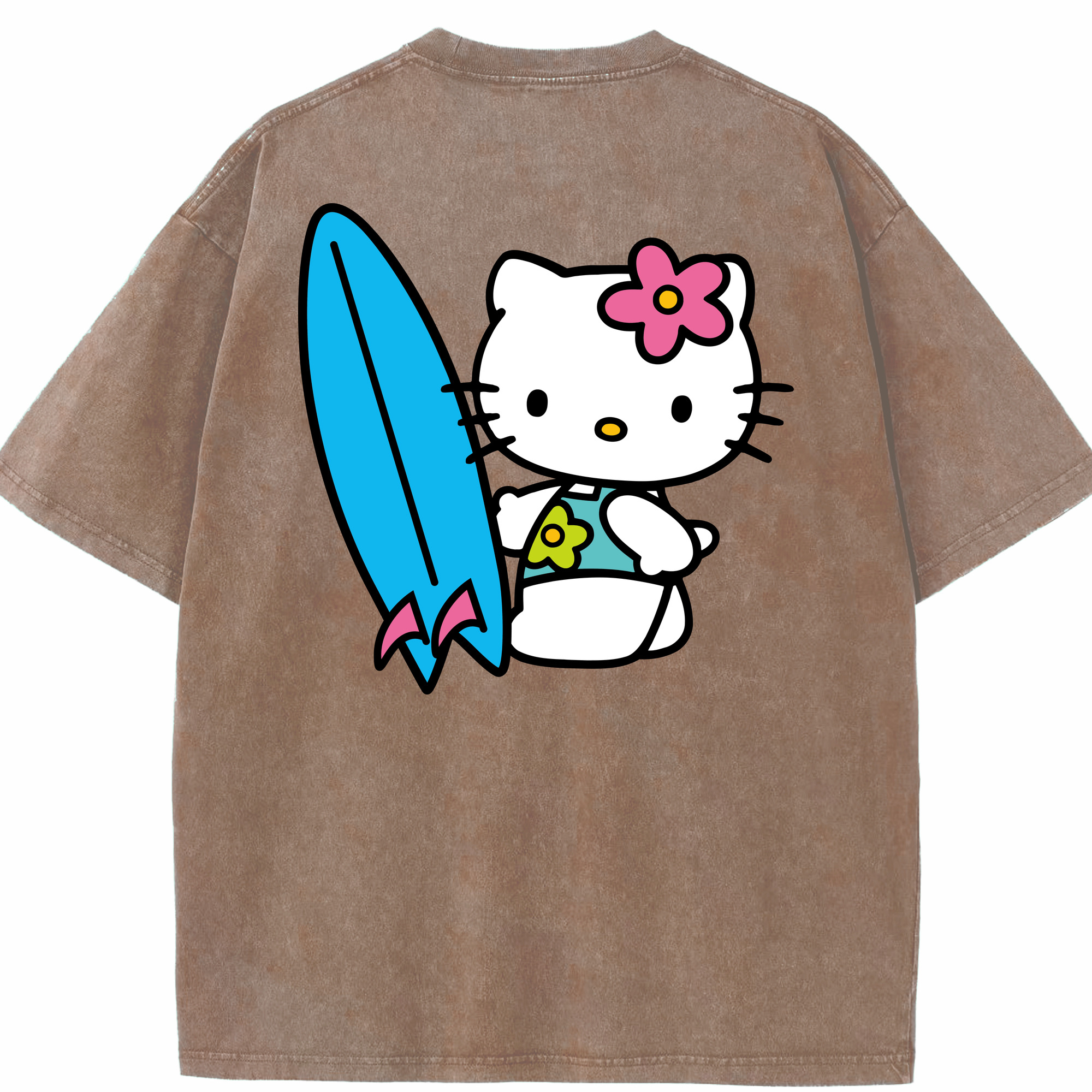 （画像用） Hello Kitty ハローキティ 綿100% ヴィンテージ風 半袖Tシャツ（背面プリント）
