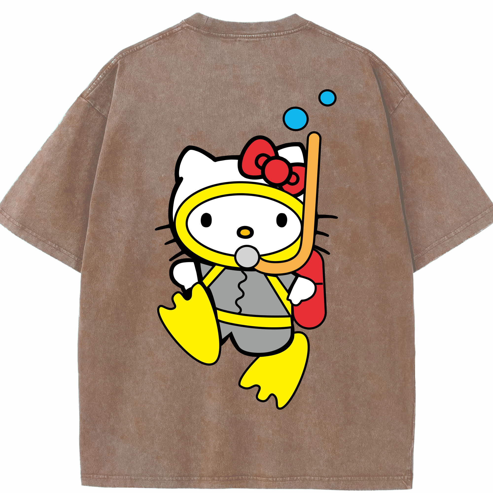 （画像用） Hello Kitty ハローキティ 綿100% ヴィンテージ風 半袖Tシャツ（背面プリント）