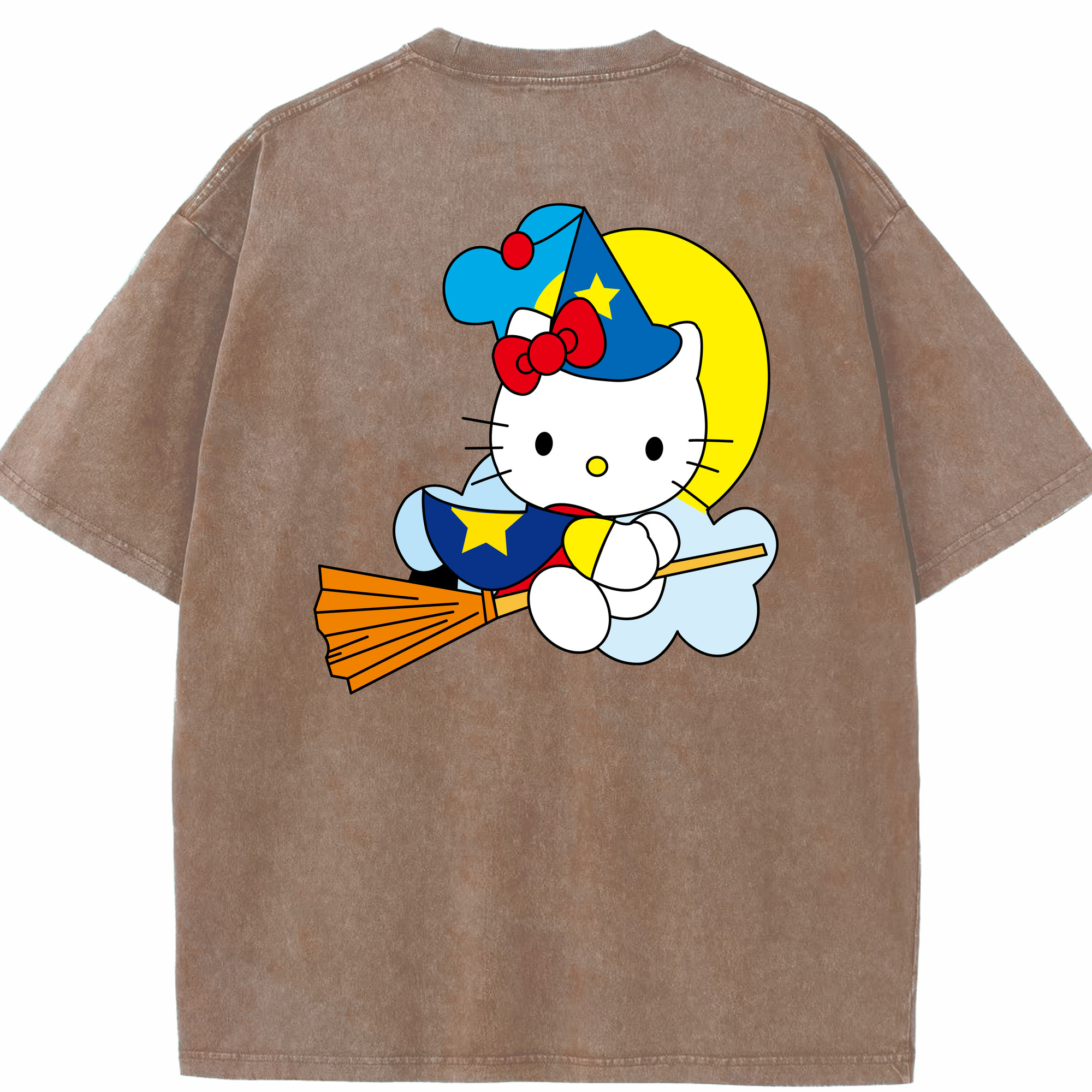 （画像用） Hello Kitty ハローキティ 綿100% ヴィンテージ風 半袖Tシャツ（背面プリント）
