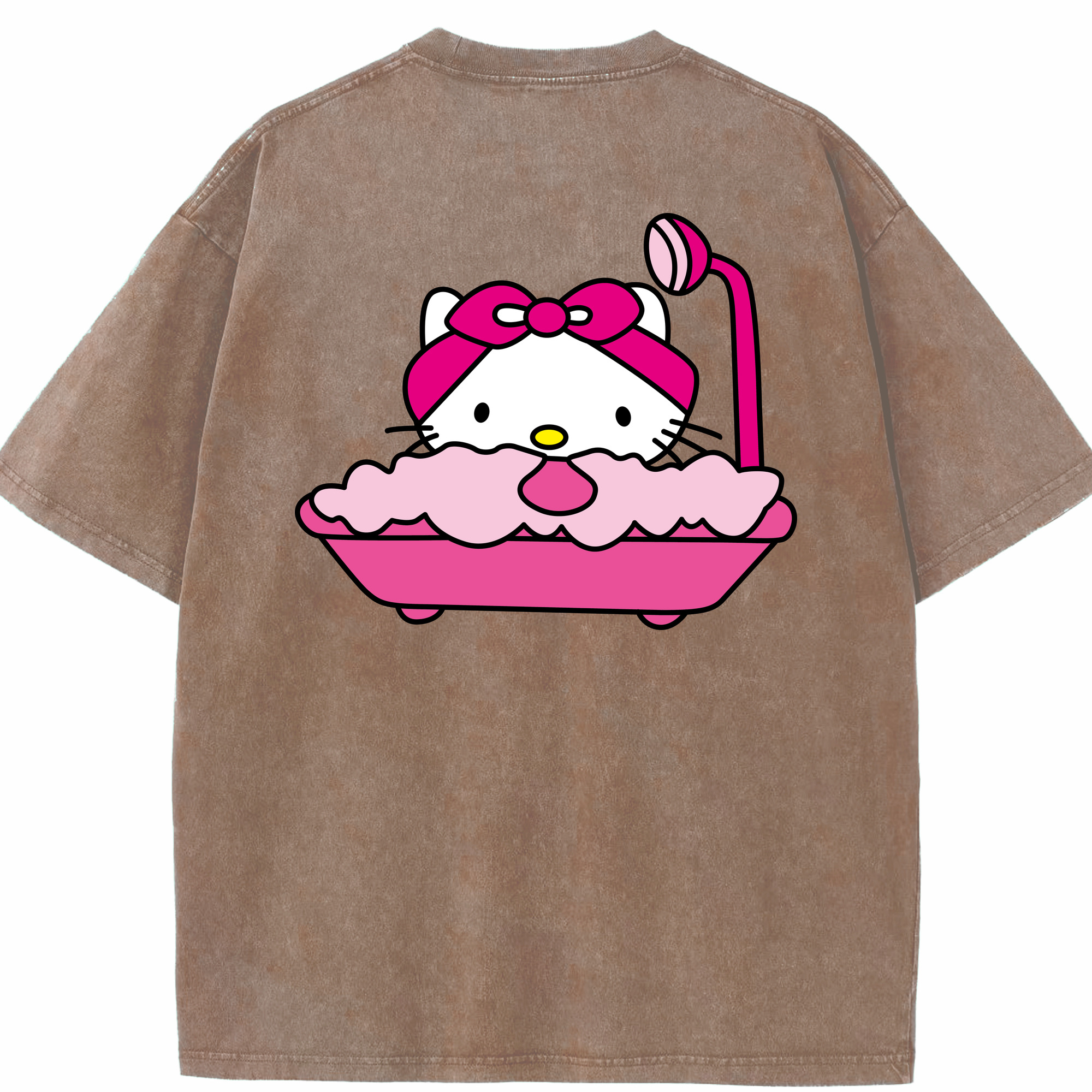 （画像用） Hello Kitty ハローキティ 綿100% ヴィンテージ風 半袖Tシャツ（背面プリント）