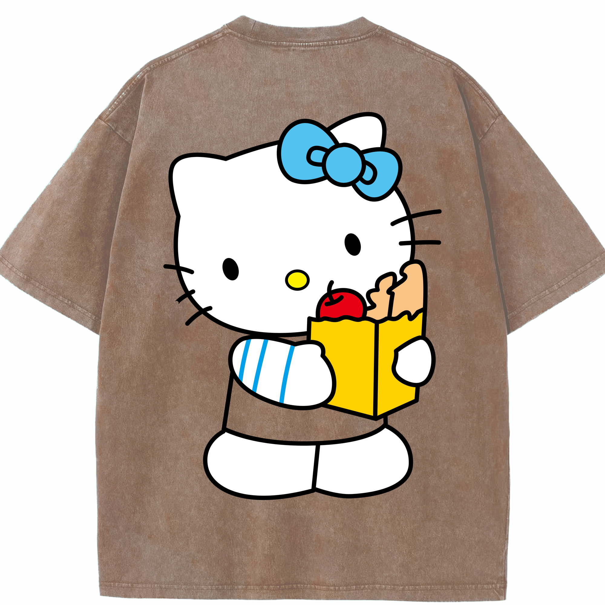 （画像用） Hello Kitty ハローキティ 綿100% ヴィンテージ風 半袖Tシャツ（背面プリント）
