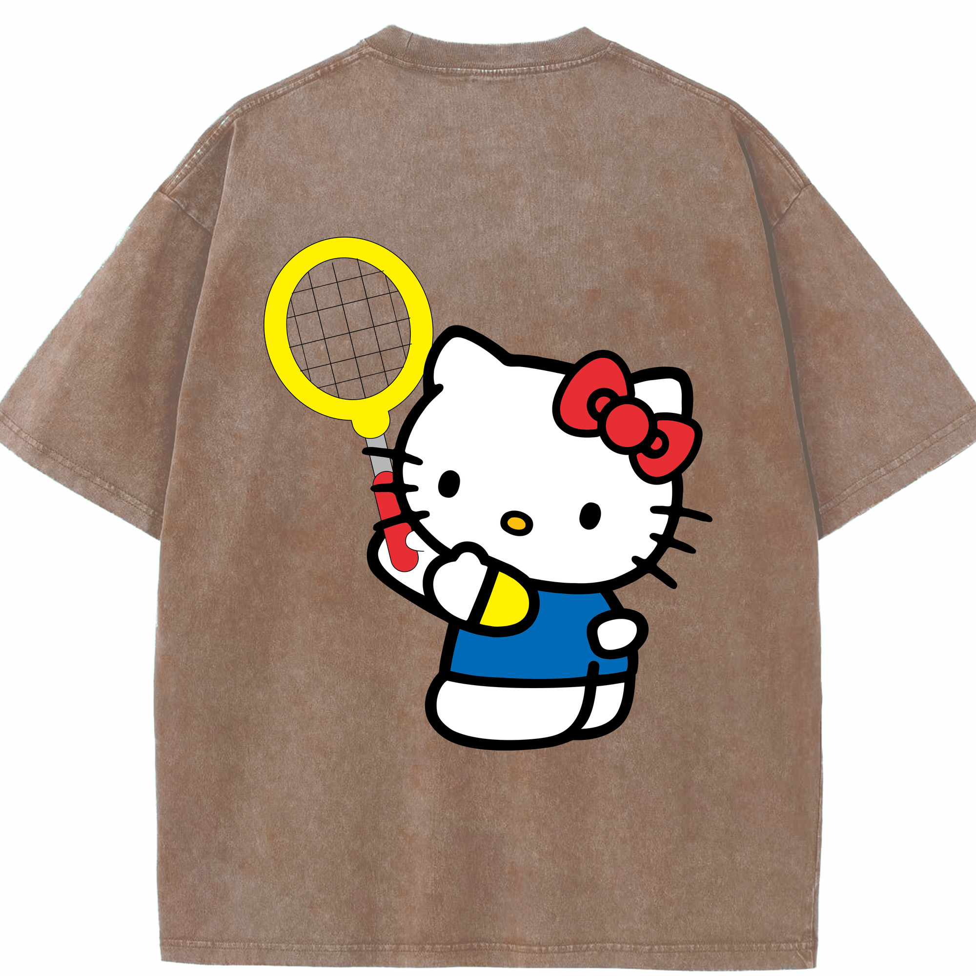 （画像用） Hello Kitty ハローキティ 綿100% ヴィンテージ風 半袖Tシャツ（背面プリント）