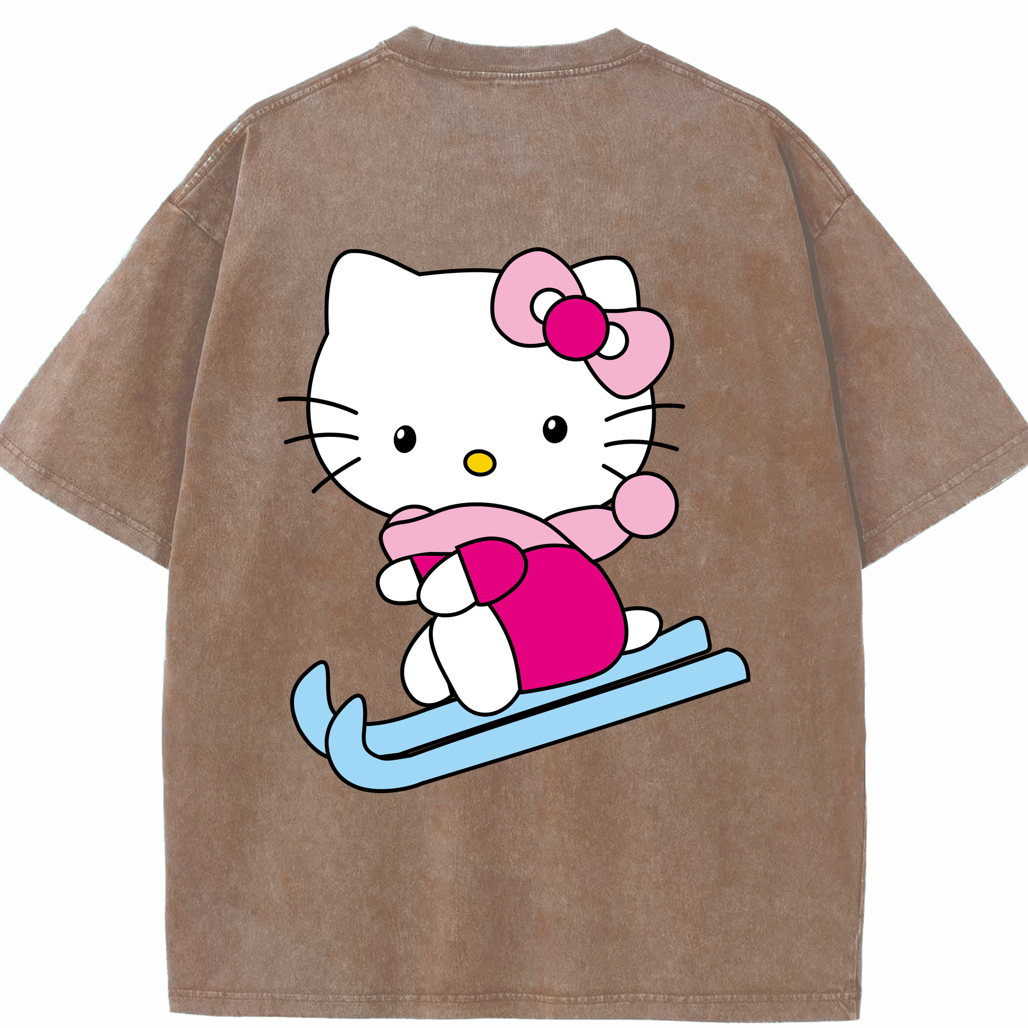 （画像用） Hello Kitty ハローキティ 綿100% ヴィンテージ風 半袖Tシャツ（背面プリント）