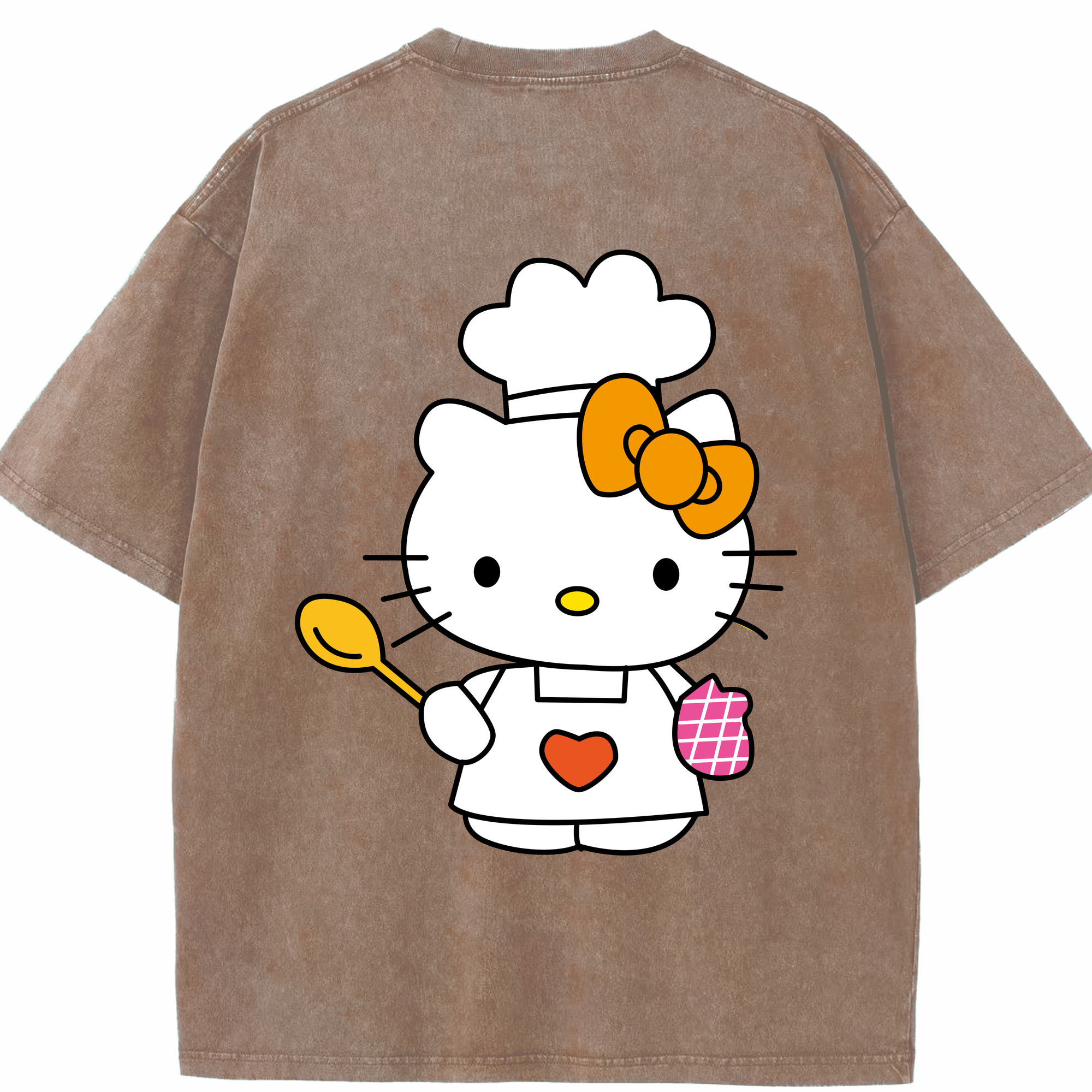 （画像用） Hello Kitty ハローキティ 綿100% ヴィンテージ風 半袖Tシャツ（背面プリント）