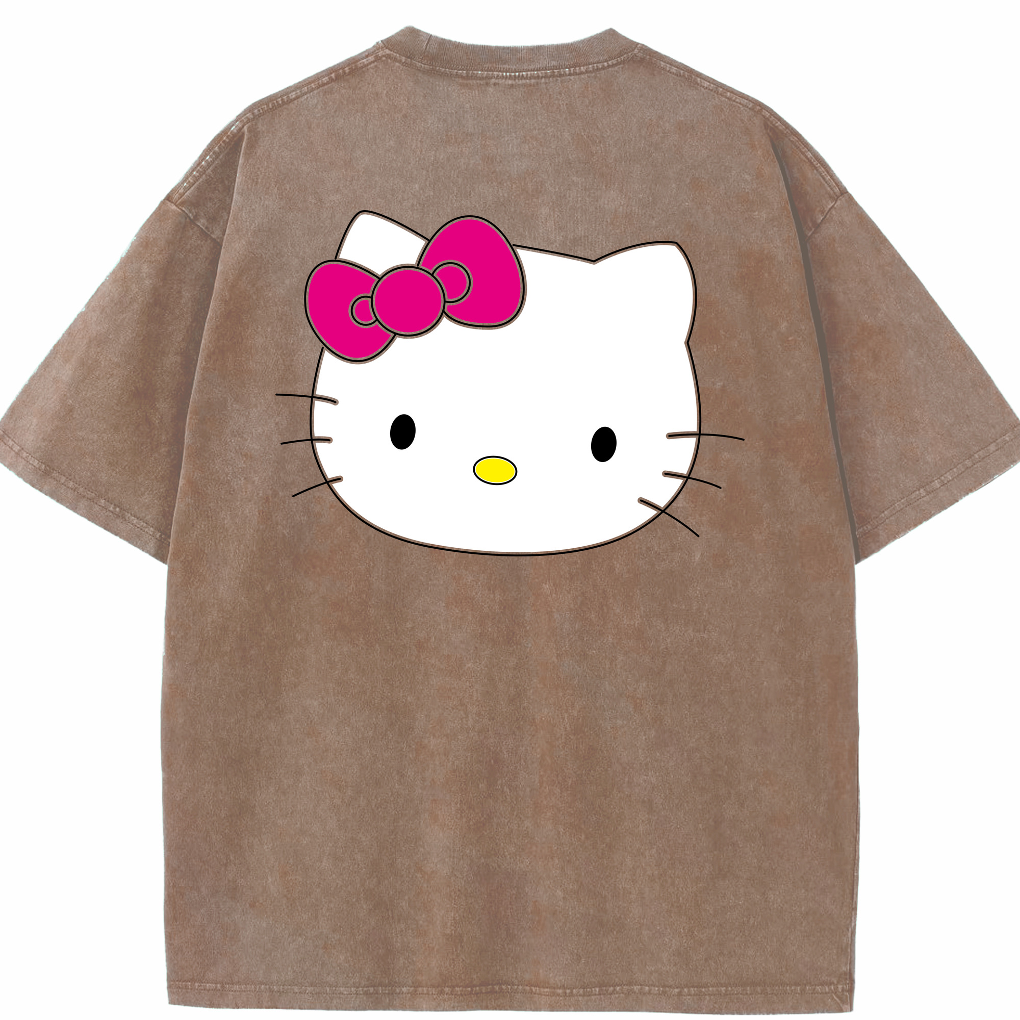 （画像用） Hello Kitty ハローキティ 綿100% ヴィンテージ風 半袖Tシャツ（背面プリント）