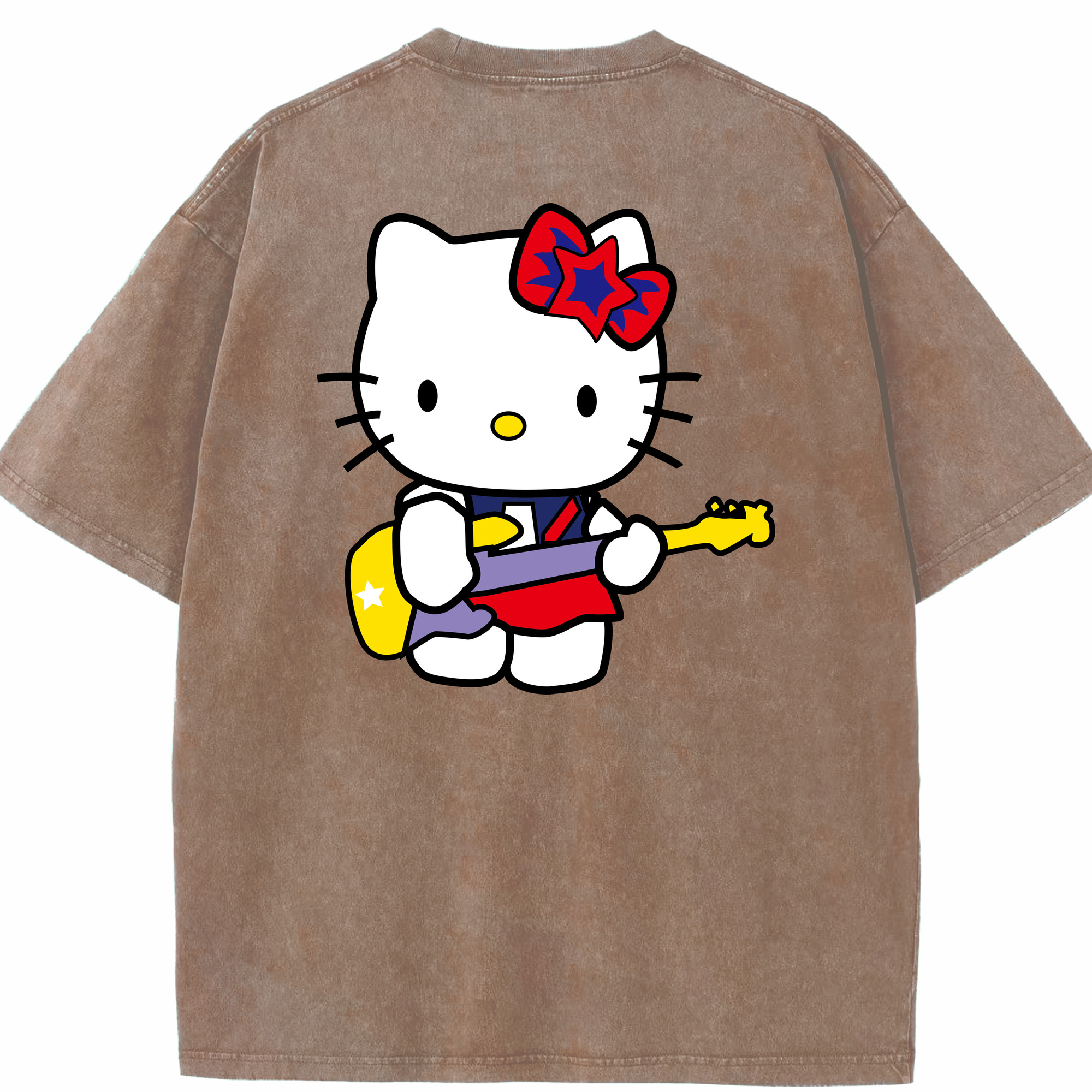 （画像用） Hello Kitty ハローキティ 綿100% ヴィンテージ風 半袖Tシャツ（背面プリント）