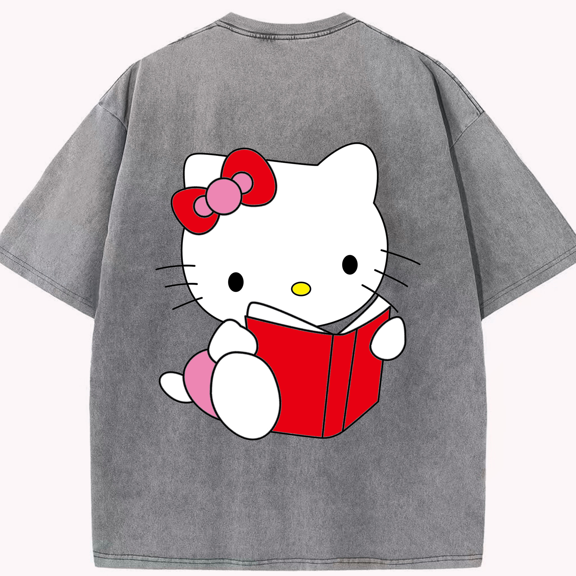 （画像用） Hello Kitty ハローキティ 綿100% ヴィンテージ風 半袖Tシャツ（背面プリント）