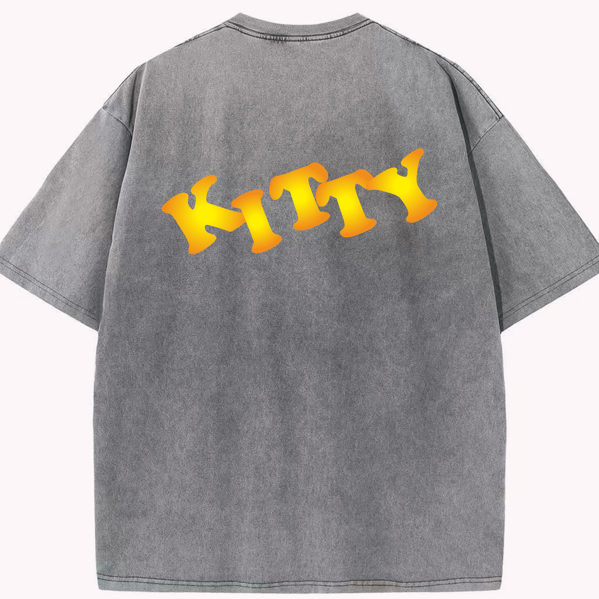 （画像用） Hello Kitty ハローキティ 綿100% ヴィンテージ風 半袖Tシャツ（背面プリント）