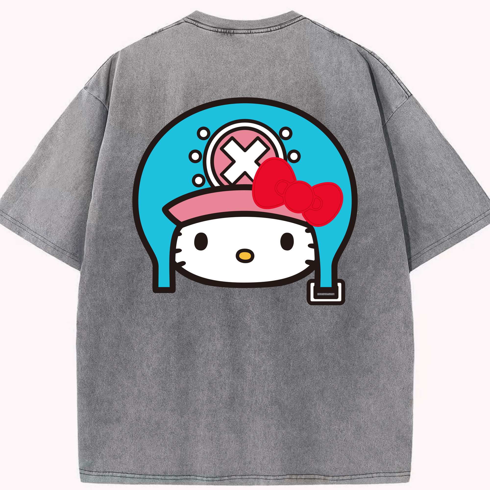 （画像用） Hello Kitty ハローキティ 綿100% ヴィンテージ風 半袖Tシャツ（背面プリント）