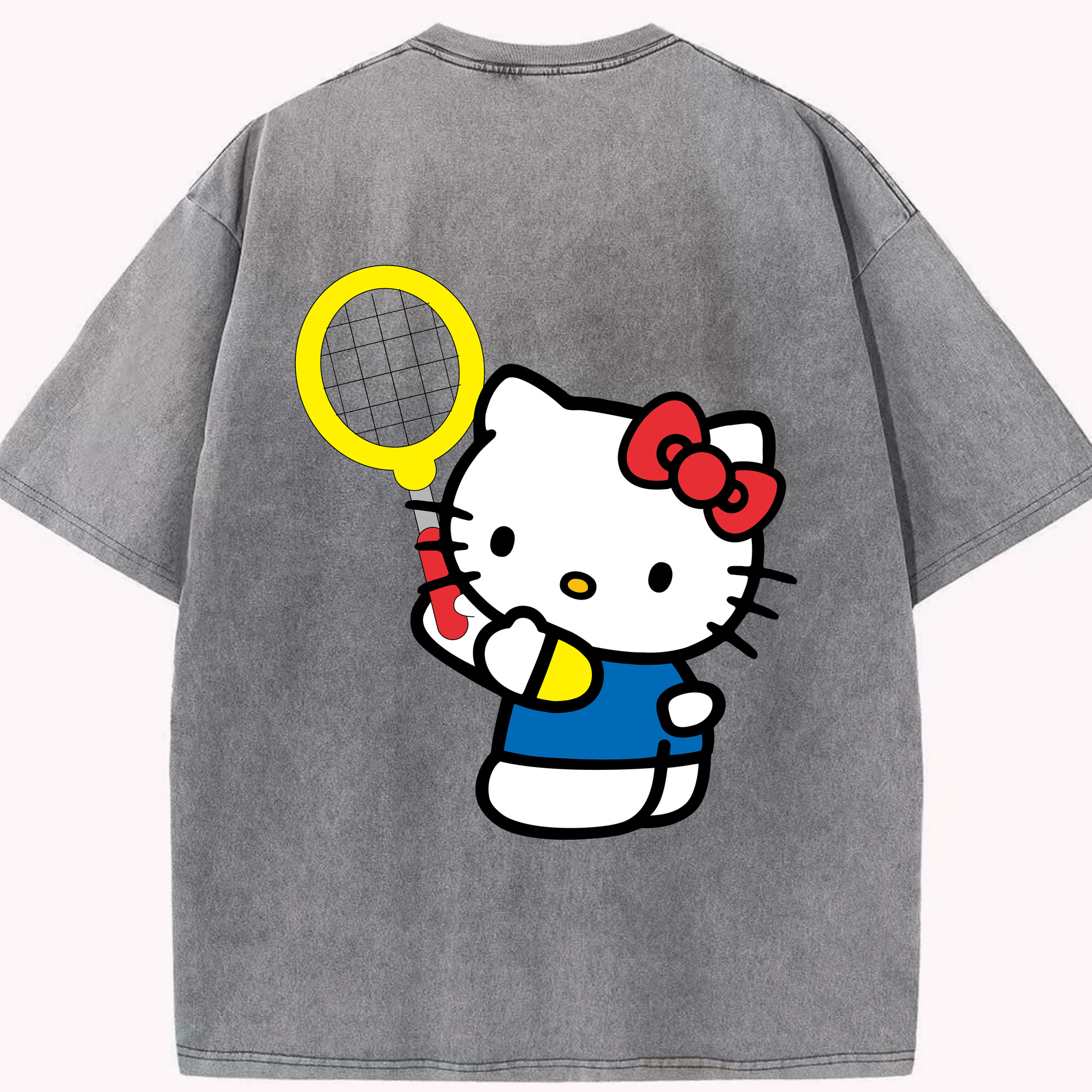 （画像用） Hello Kitty ハローキティ 綿100% ヴィンテージ風 半袖Tシャツ（背面プリント）