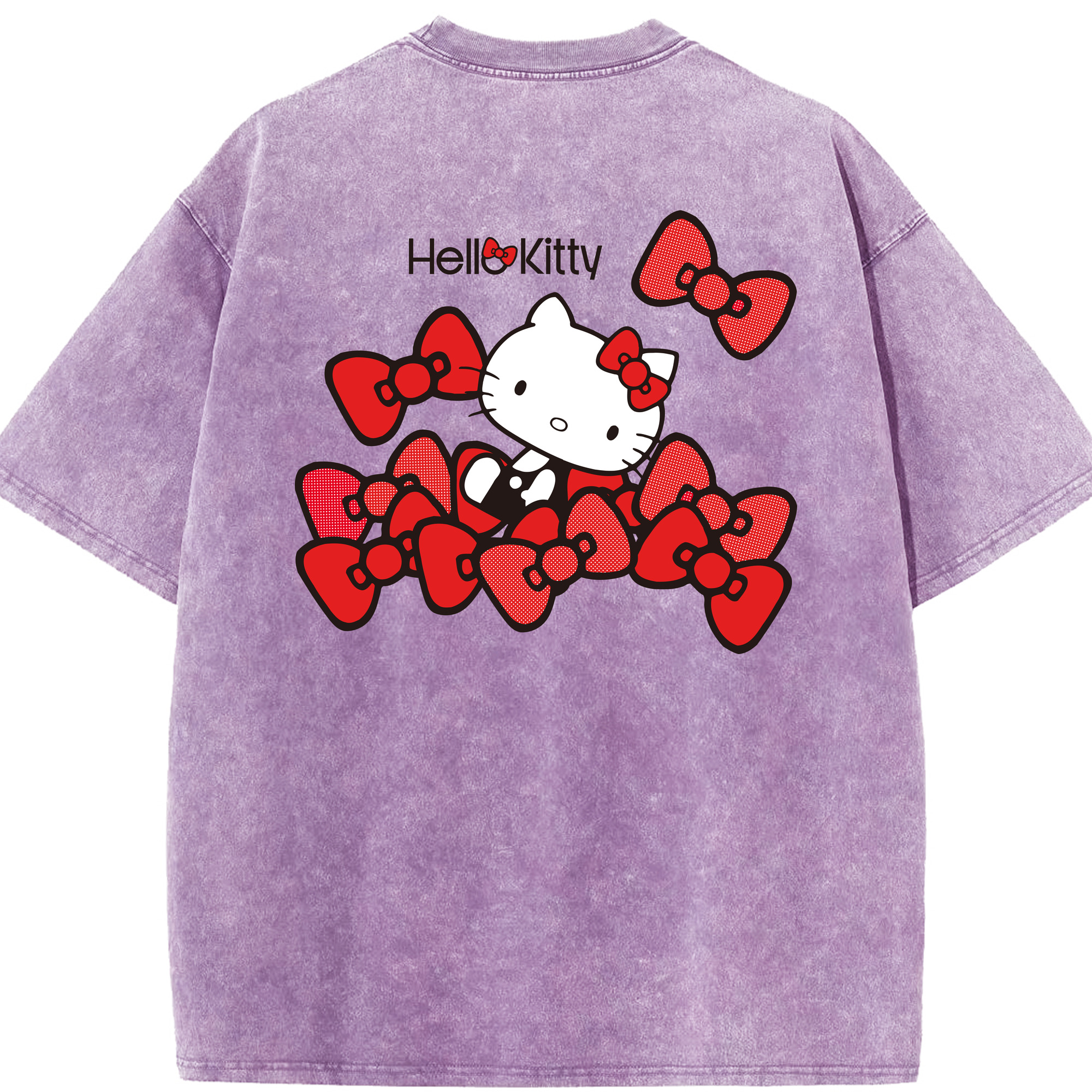 （画像用） Hello Kitty ハローキティ 綿100% ヴィンテージ風 半袖Tシャツ（背面プリント）