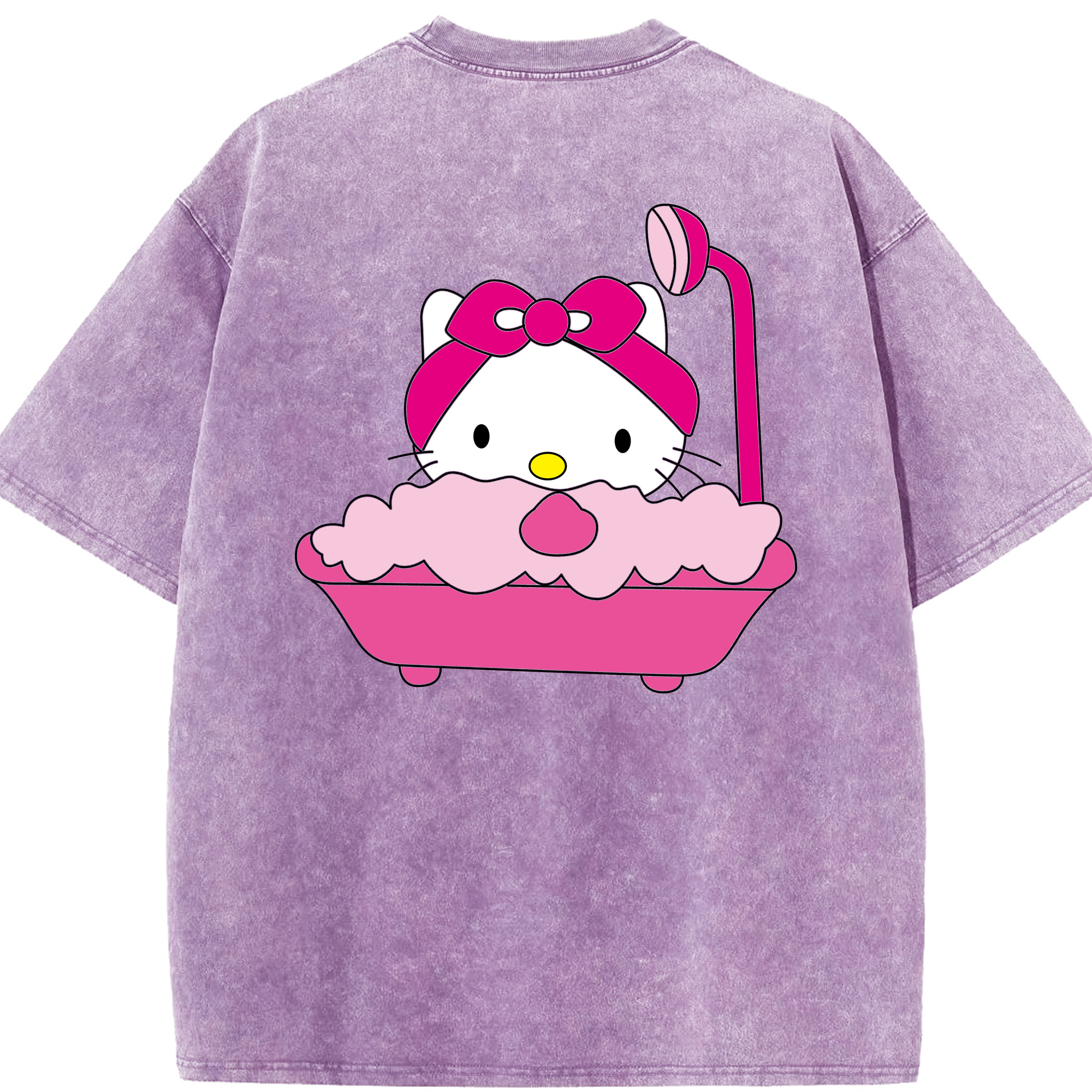 （画像用） Hello Kitty ハローキティ 綿100% ヴィンテージ風 半袖Tシャツ（背面プリント）