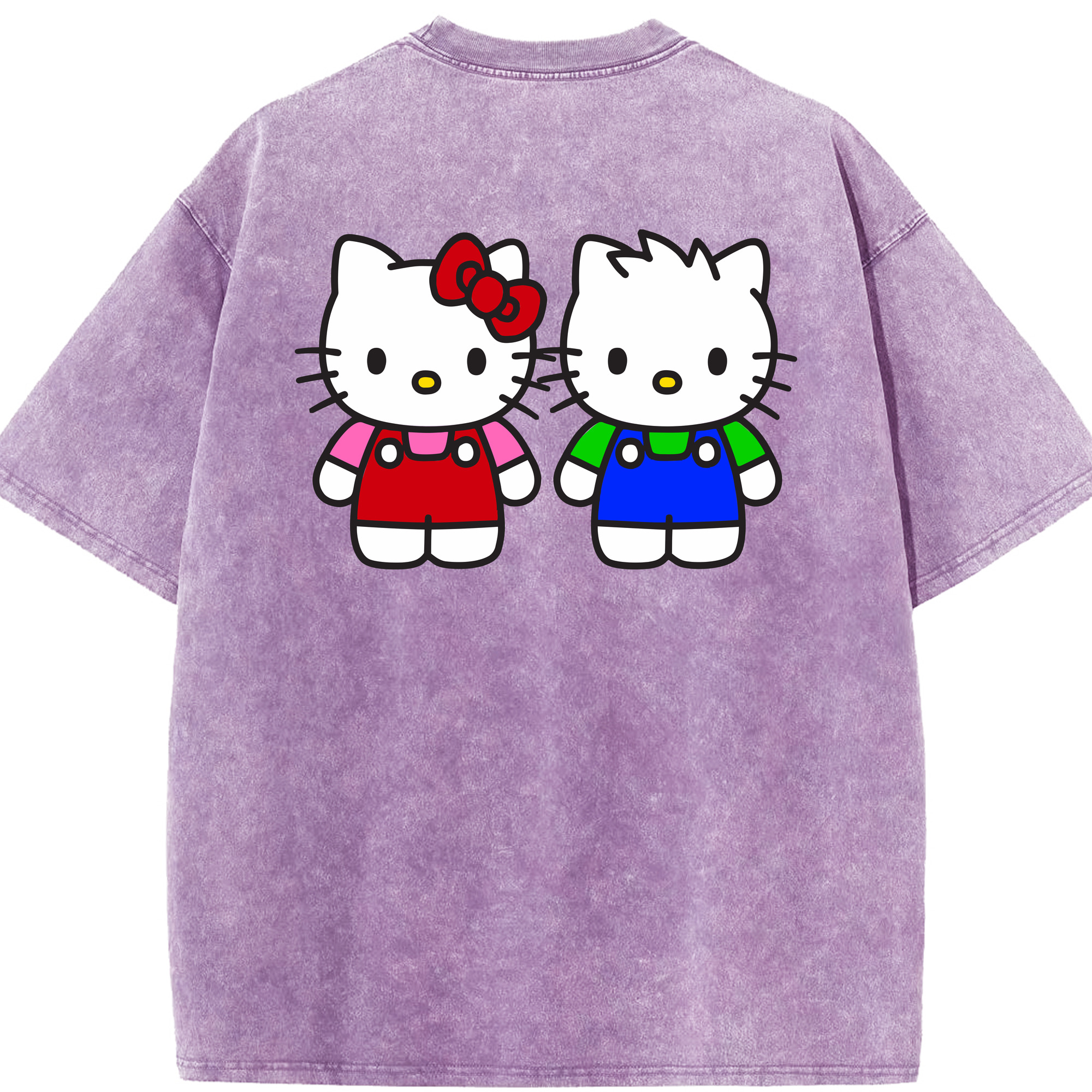（画像用） Hello Kitty ハローキティ 綿100% ヴィンテージ風 半袖Tシャツ（背面プリント）