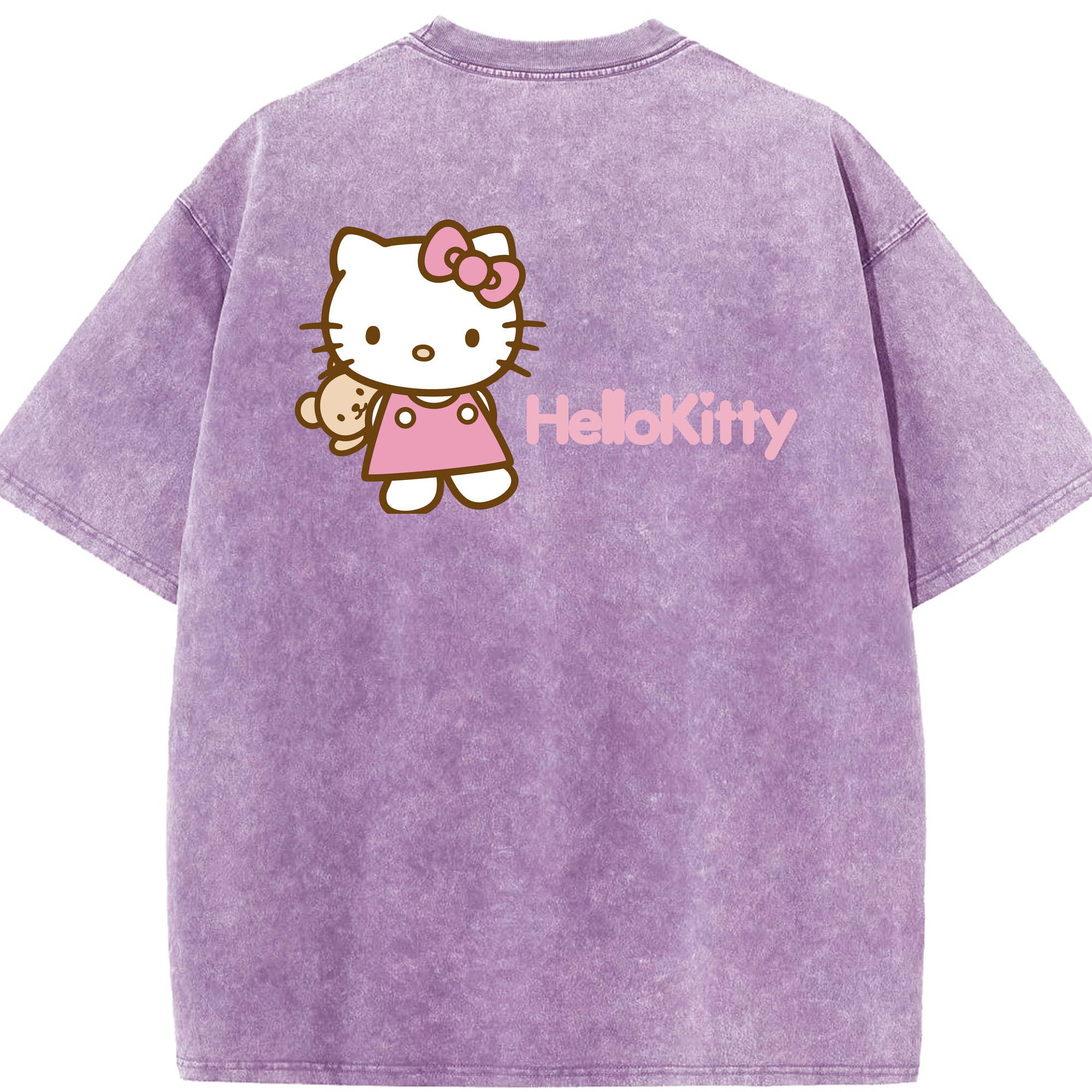 （画像用） Hello Kitty ハローキティ 綿100% ヴィンテージ風 半袖Tシャツ（背面プリント）