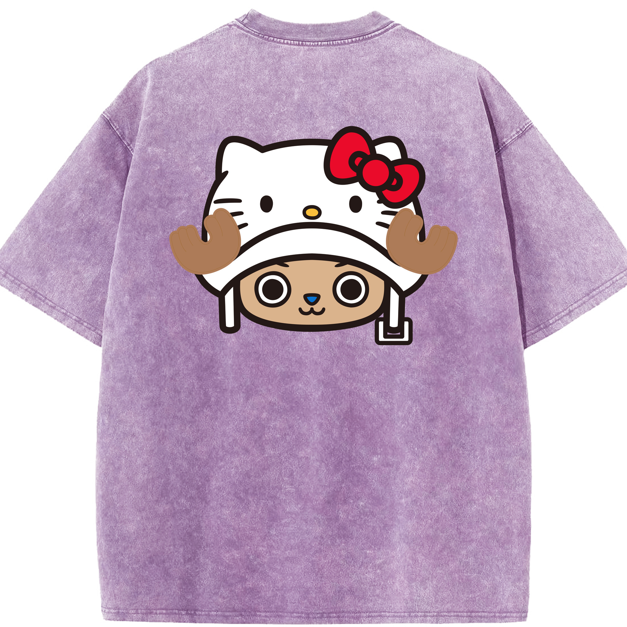 （画像用） Hello Kitty ハローキティ 綿100% ヴィンテージ風 半袖Tシャツ（背面プリント）