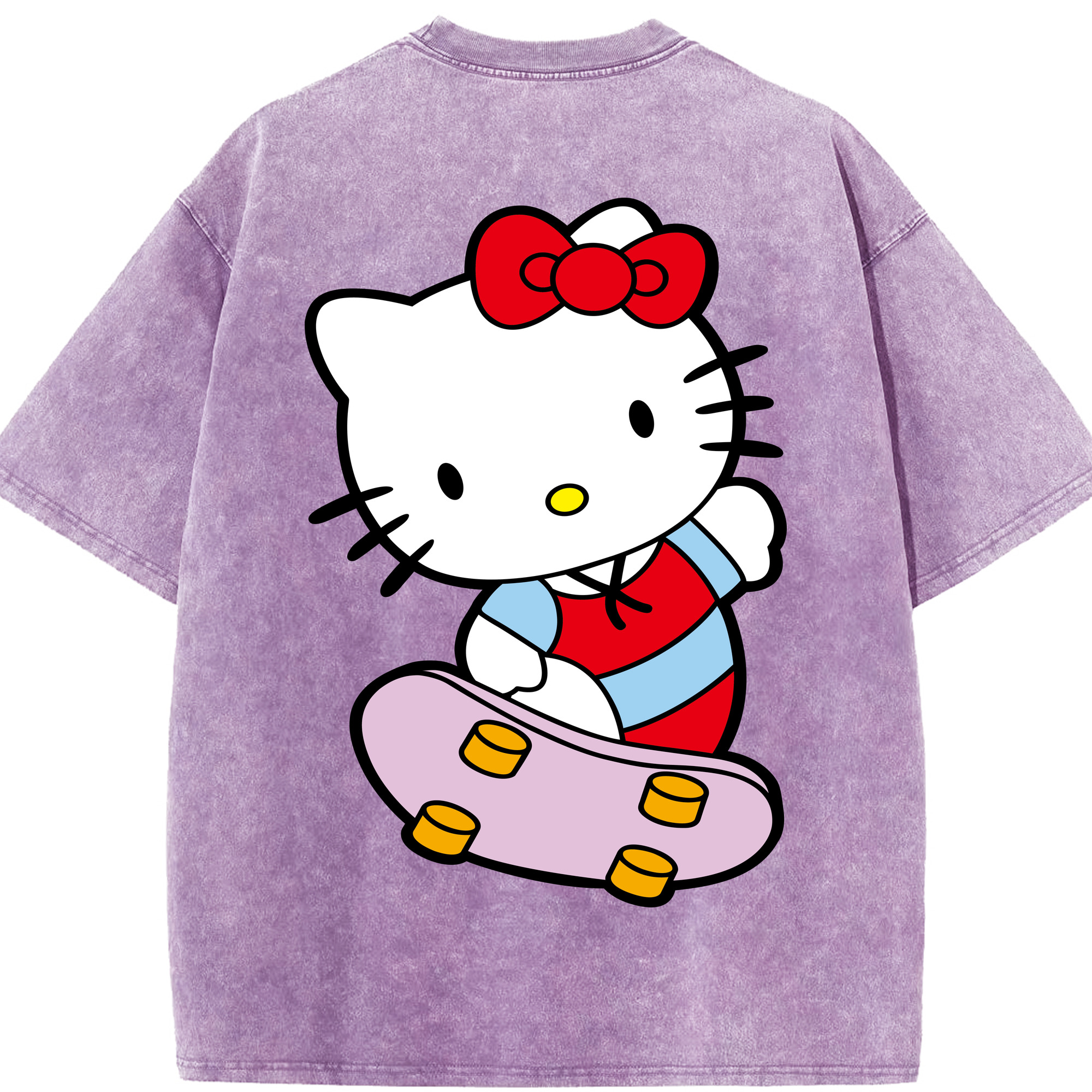 （画像用） Hello Kitty ハローキティ 綿100% ヴィンテージ風 半袖Tシャツ（背面プリント）
