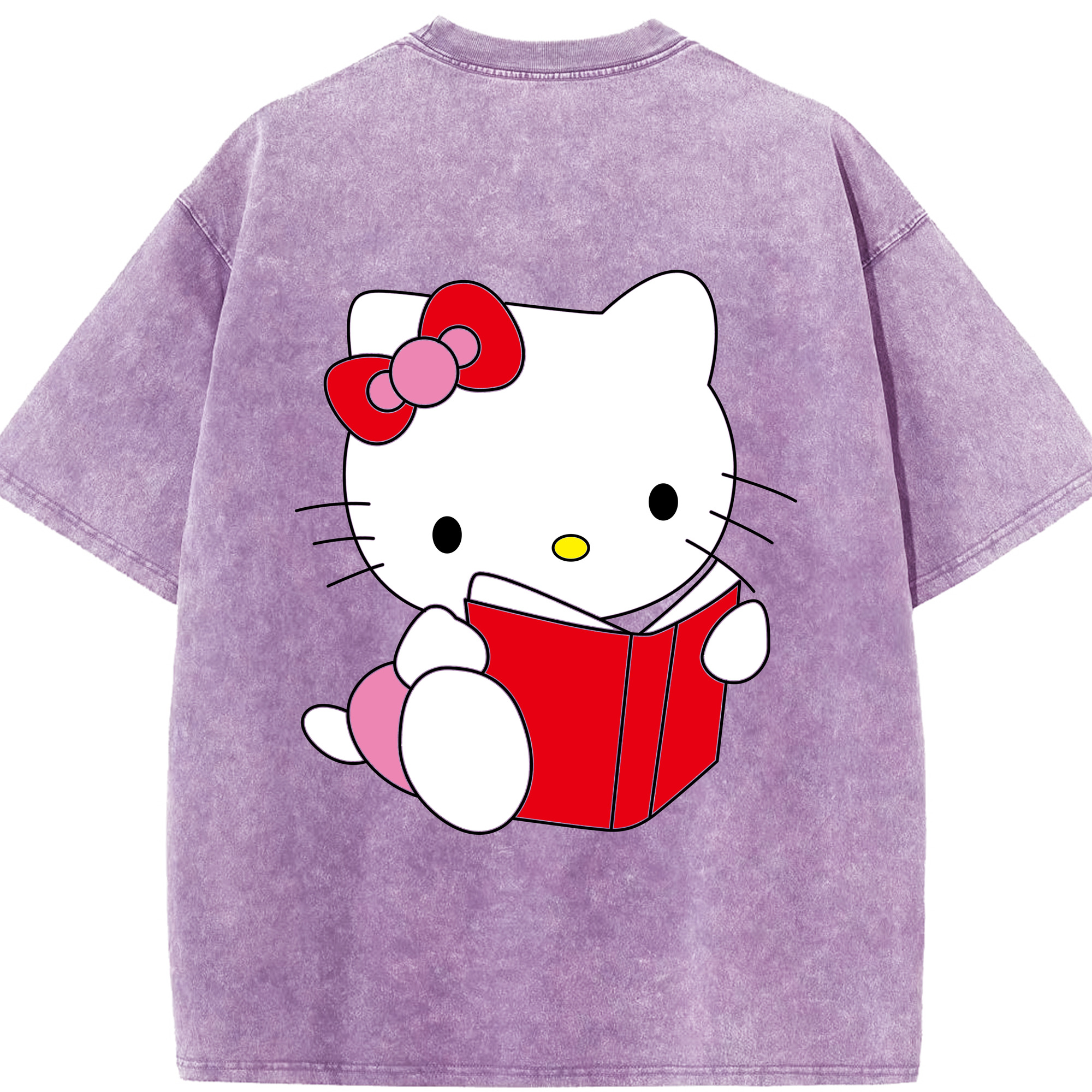 （画像用） Hello Kitty ハローキティ 綿100% ヴィンテージ風 半袖Tシャツ（背面プリント）
