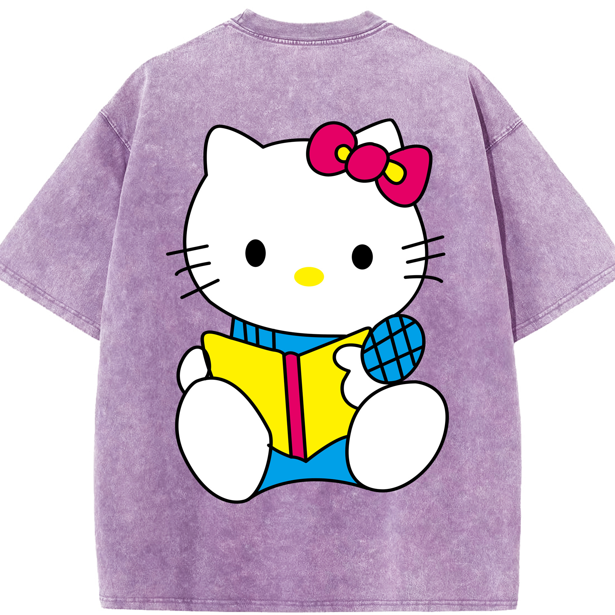 （画像用） Hello Kitty ハローキティ 綿100% ヴィンテージ風 半袖Tシャツ（背面プリント）