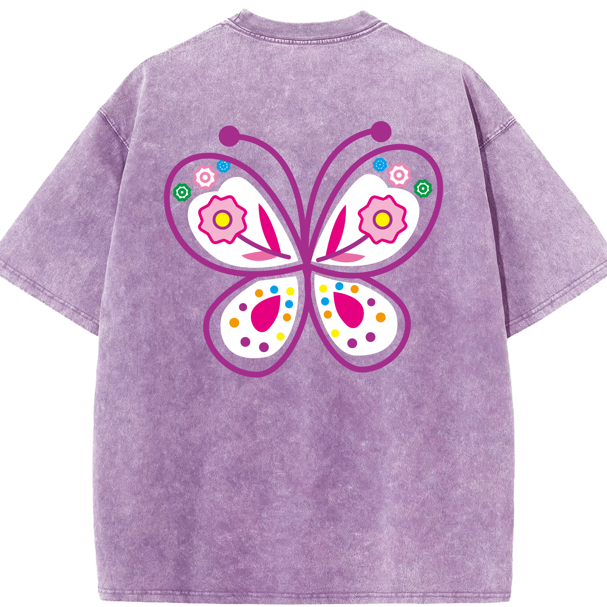 （画像用） Hello Kitty ハローキティ 綿100% ヴィンテージ風 半袖Tシャツ（背面プリント）