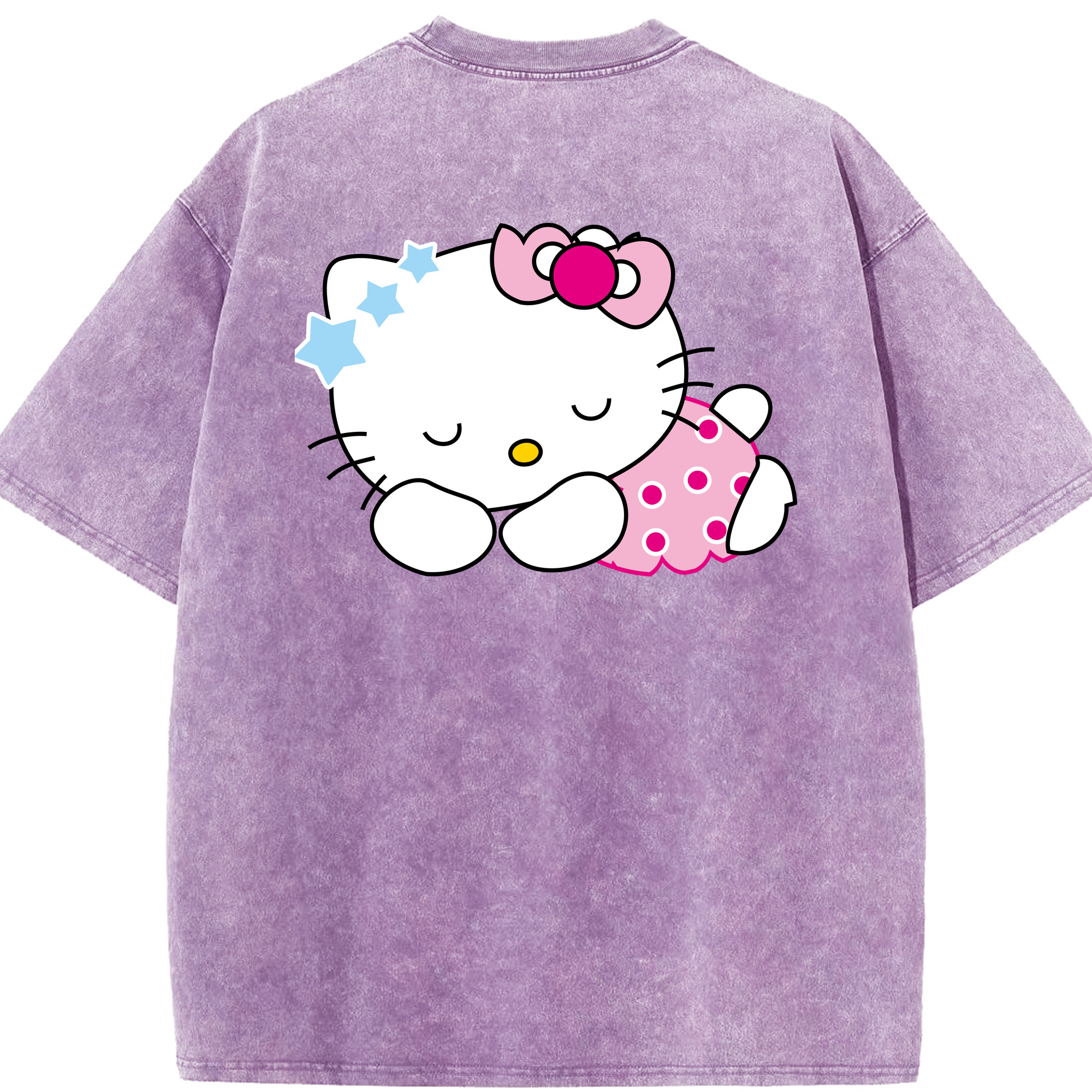 （画像用） Hello Kitty ハローキティ 綿100% ヴィンテージ風 半袖Tシャツ（背面プリント）