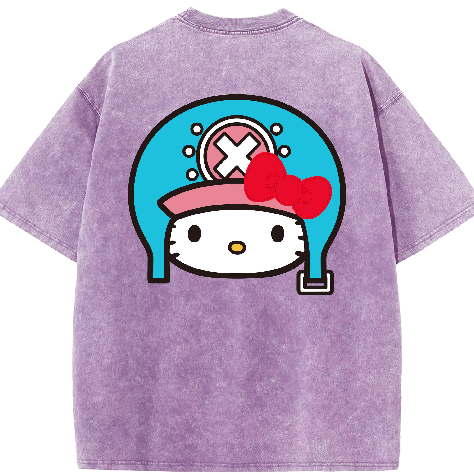 （画像用） Hello Kitty ハローキティ 綿100% ヴィンテージ風 半袖Tシャツ（背面プリント）