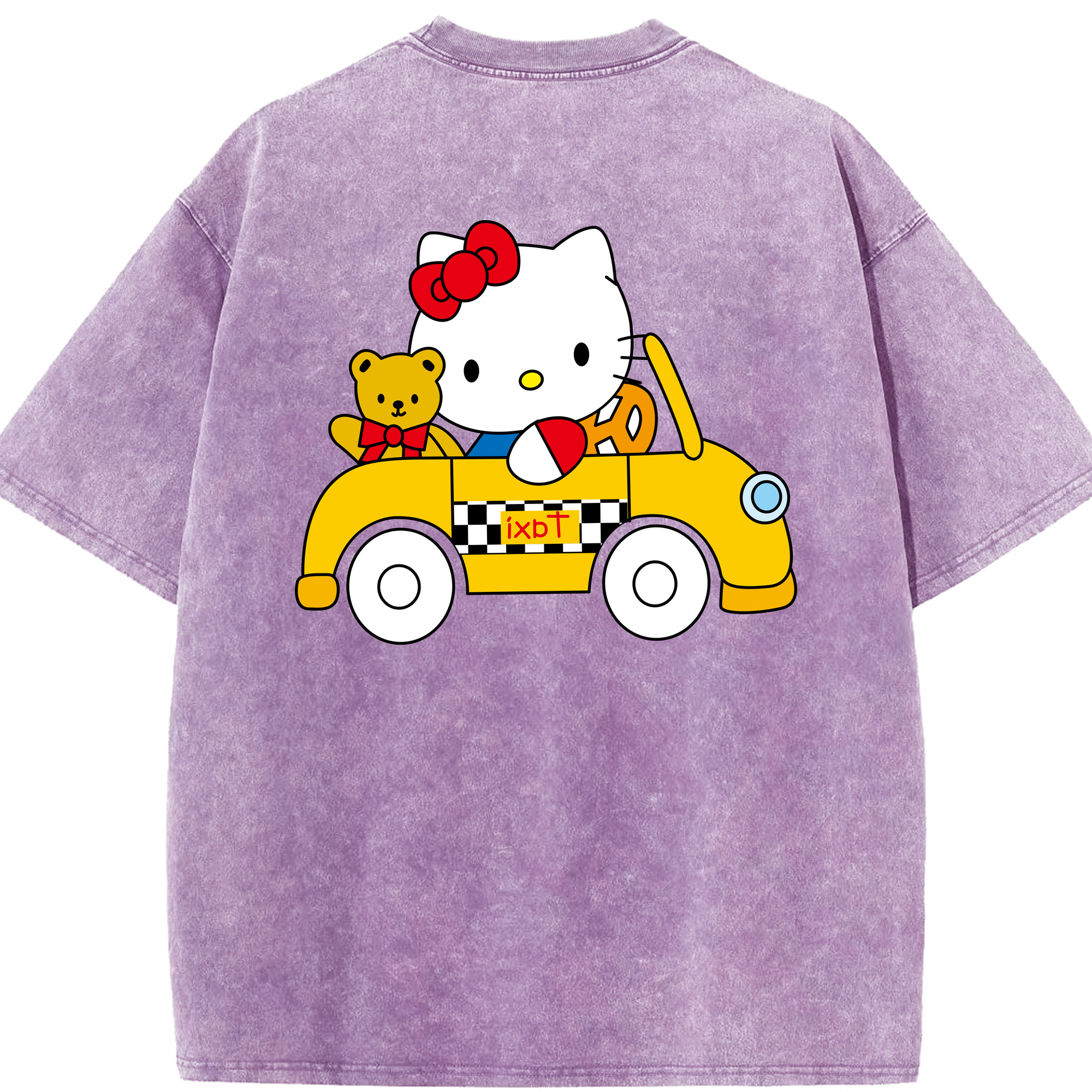 （画像用） Hello Kitty ハローキティ 綿100% ヴィンテージ風 半袖Tシャツ（背面プリント）