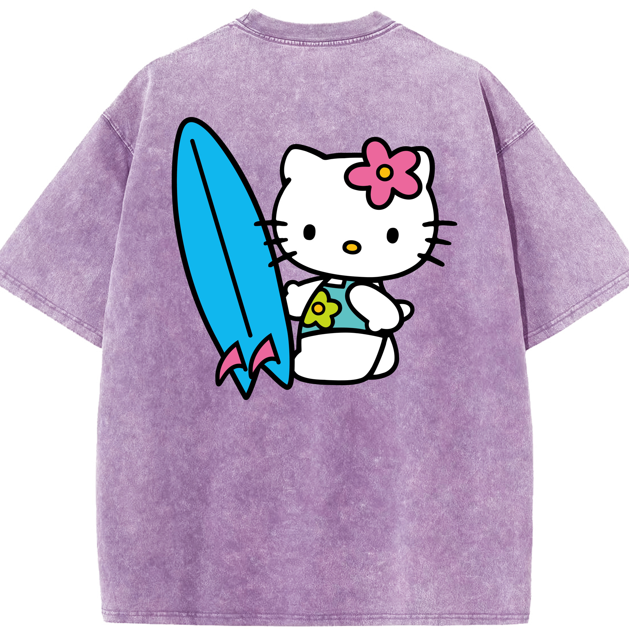 （画像用） Hello Kitty ハローキティ 綿100% ヴィンテージ風 半袖Tシャツ（背面プリント）