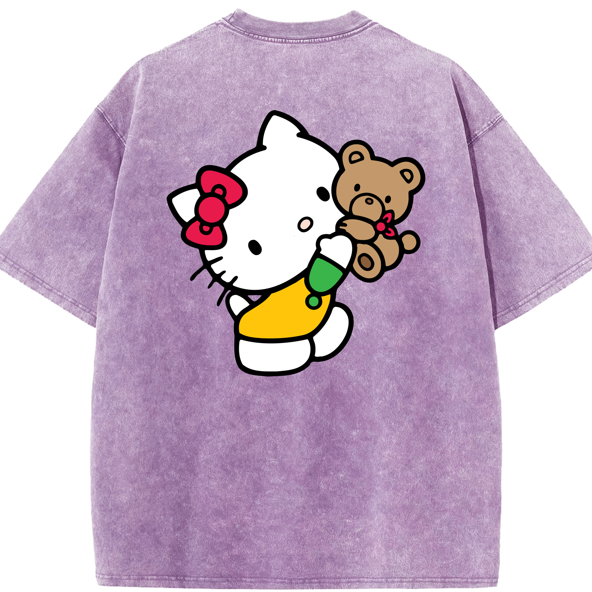 （画像用） Hello Kitty ハローキティ 綿100% ヴィンテージ風 半袖Tシャツ（背面プリント）