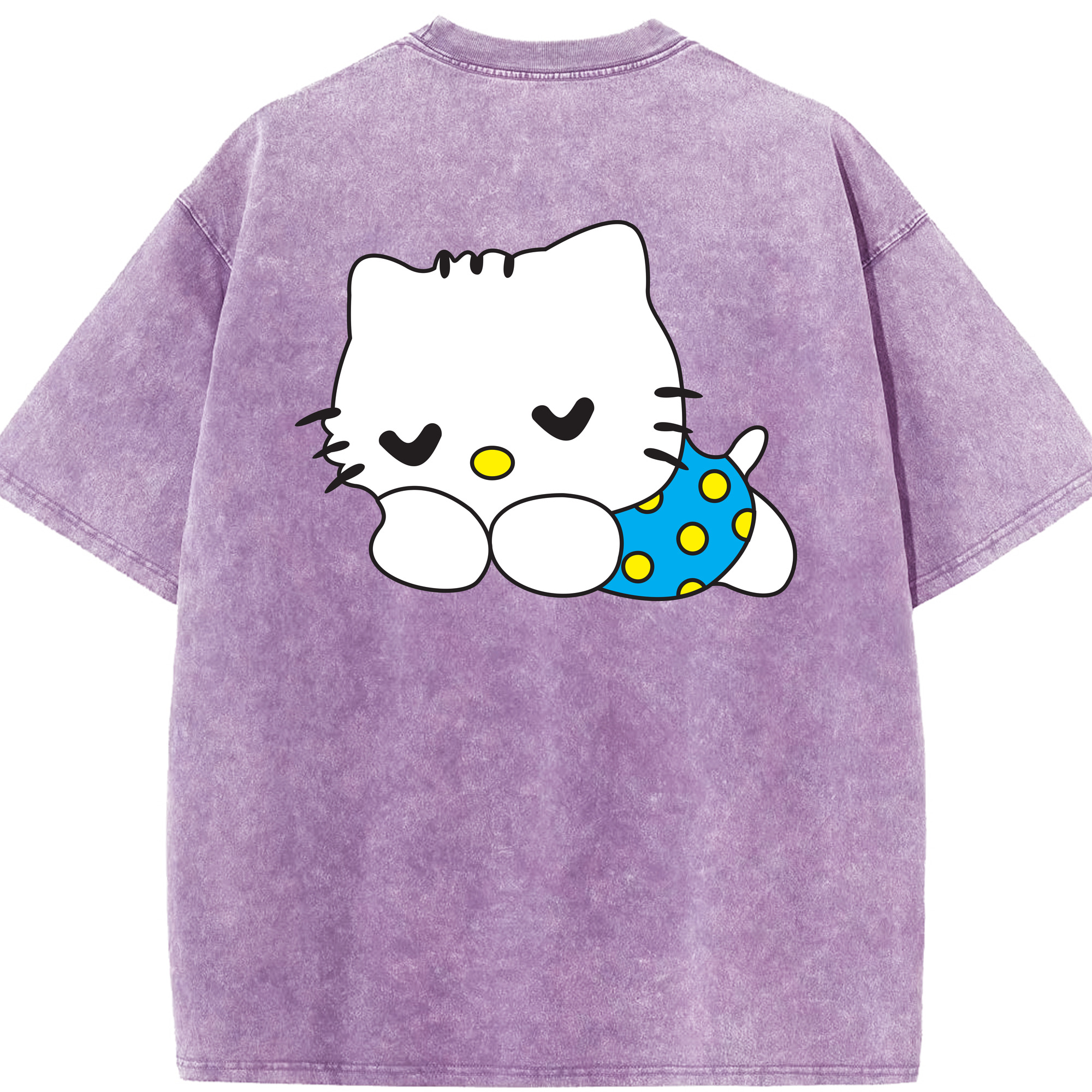 （画像用） Hello Kitty ハローキティ 綿100% ヴィンテージ風 半袖Tシャツ（背面プリント）