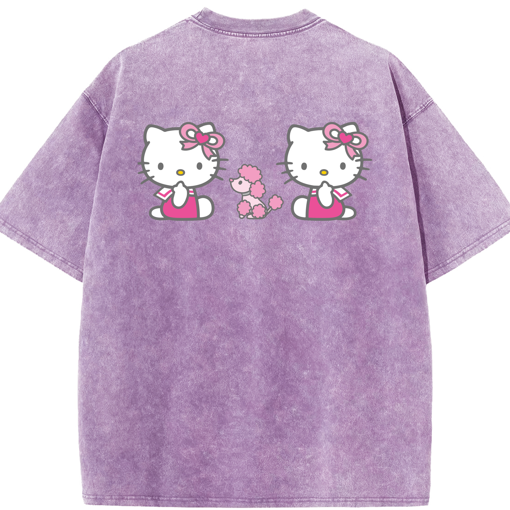 （画像用） Hello Kitty ハローキティ 綿100% ヴィンテージ風 半袖Tシャツ（背面プリント）