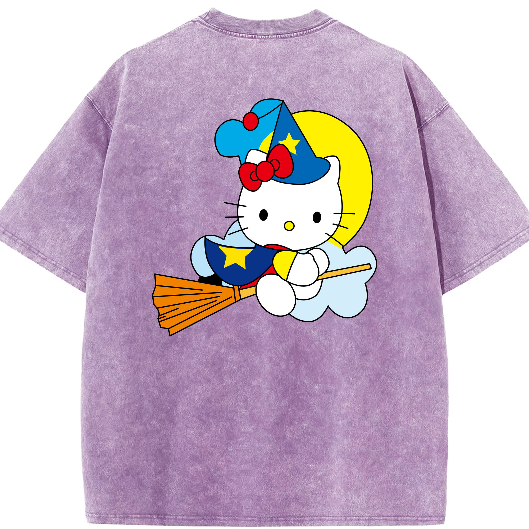 （画像用） Hello Kitty ハローキティ 綿100% ヴィンテージ風 半袖Tシャツ（背面プリント）