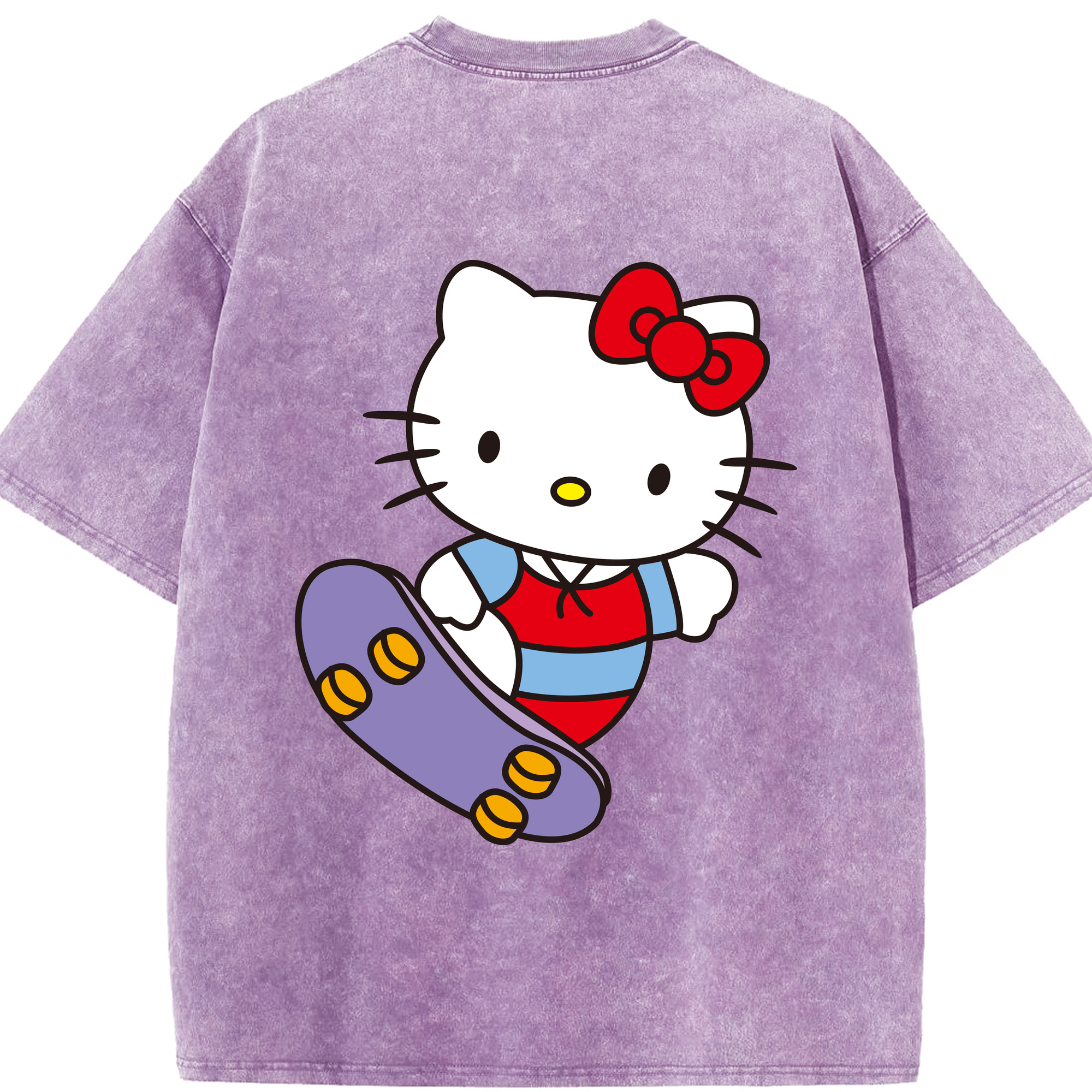 （画像用） Hello Kitty ハローキティ 綿100% ヴィンテージ風 半袖Tシャツ（背面プリント）