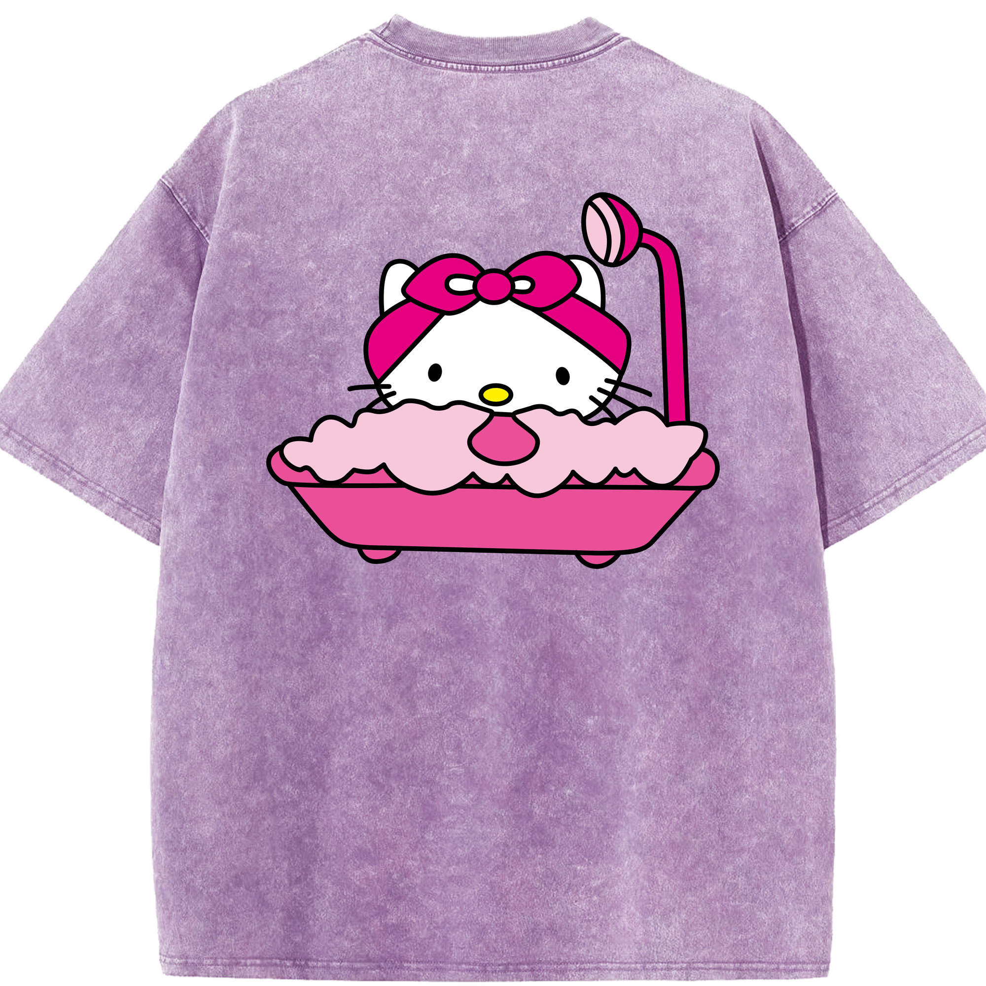 （画像用） Hello Kitty ハローキティ 綿100% ヴィンテージ風 半袖Tシャツ（背面プリント）