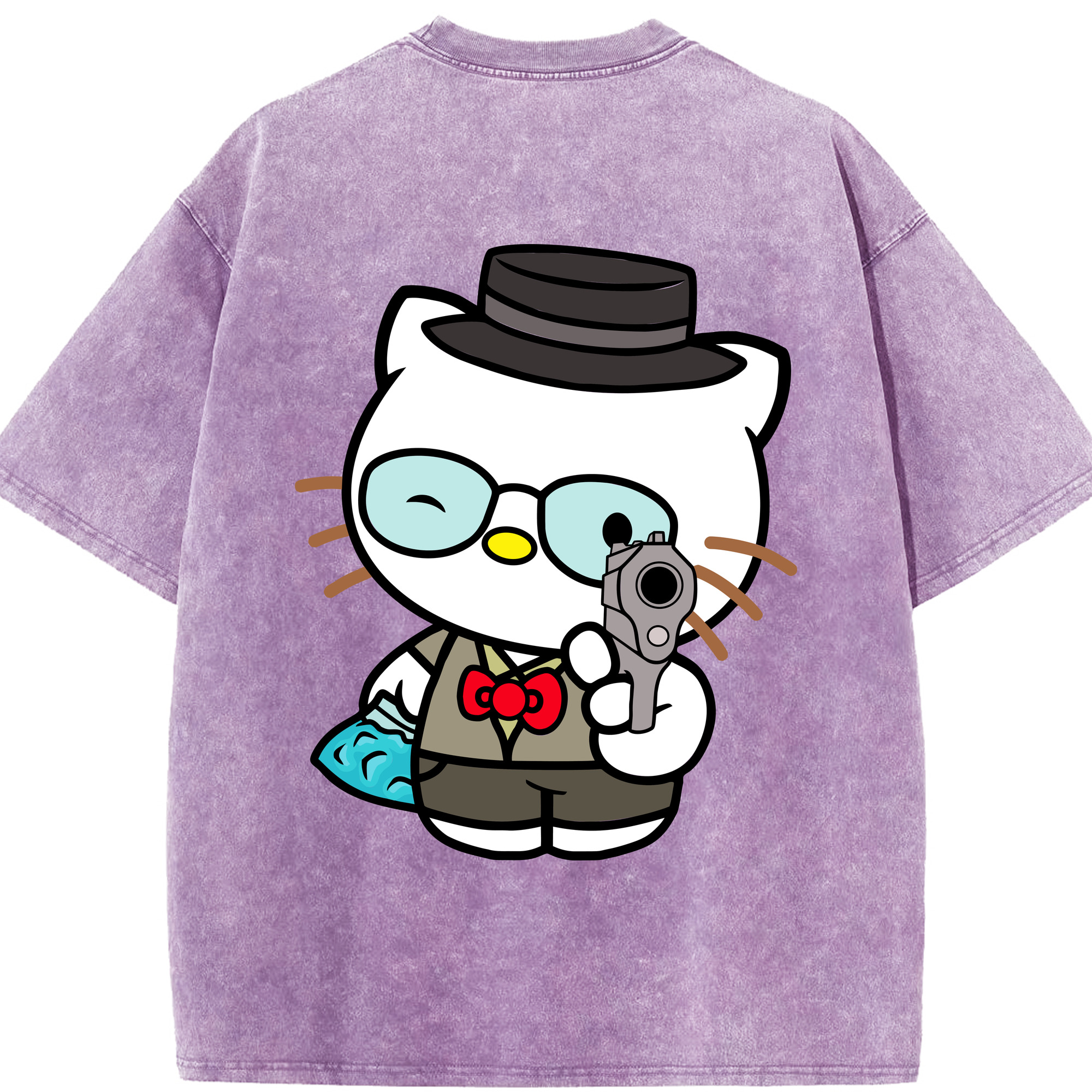 （画像用） Hello Kitty ハローキティ 綿100% ヴィンテージ風 半袖Tシャツ（背面プリント）