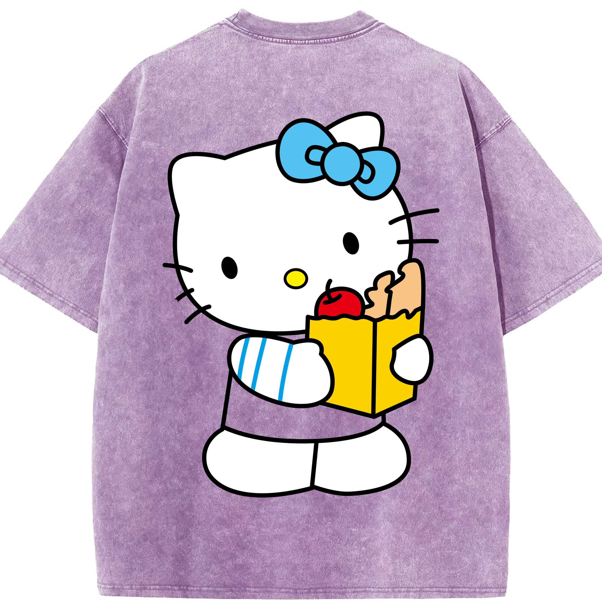 （画像用） Hello Kitty ハローキティ 綿100% ヴィンテージ風 半袖Tシャツ（背面プリント）