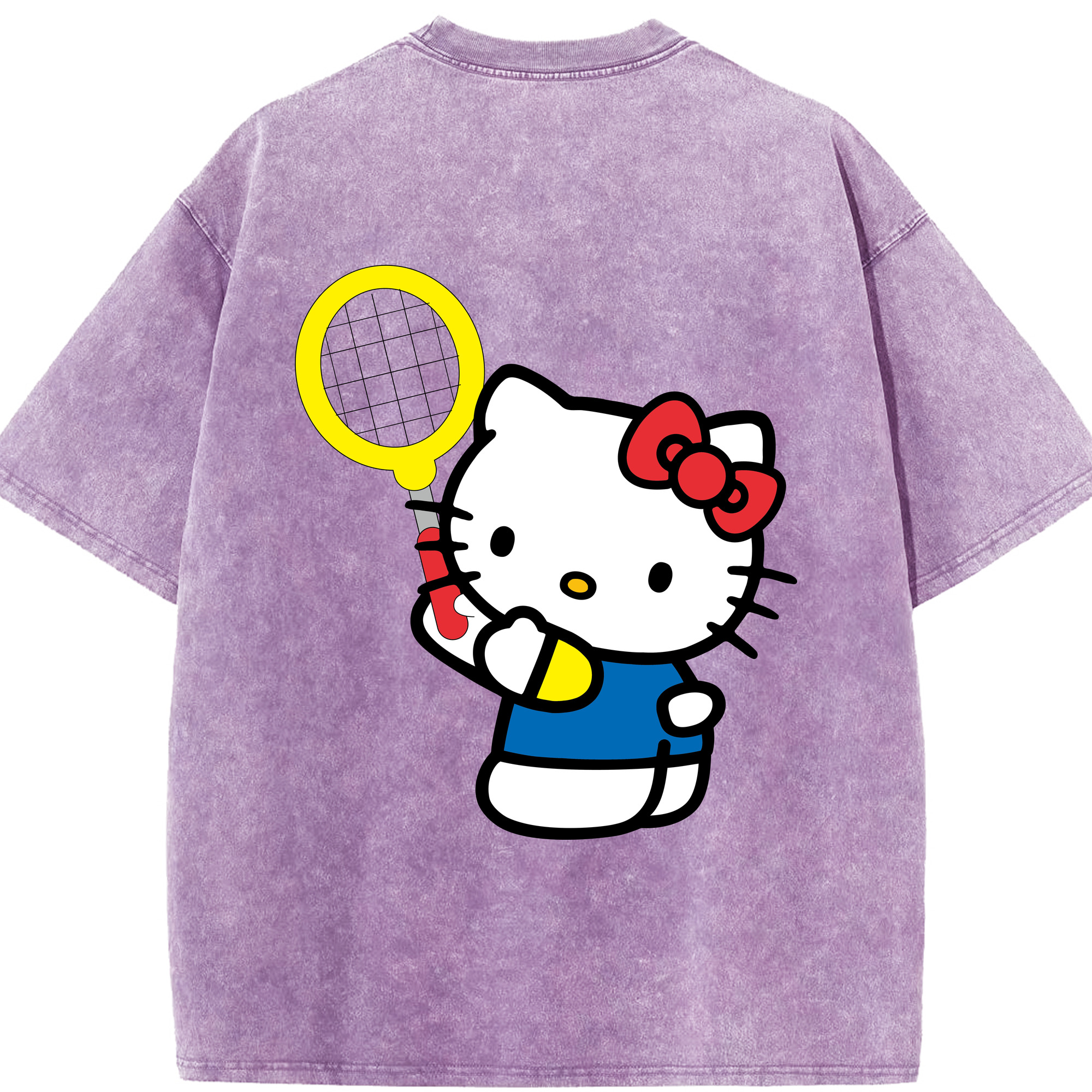 （画像用） Hello Kitty ハローキティ 綿100% ヴィンテージ風 半袖Tシャツ（背面プリント）