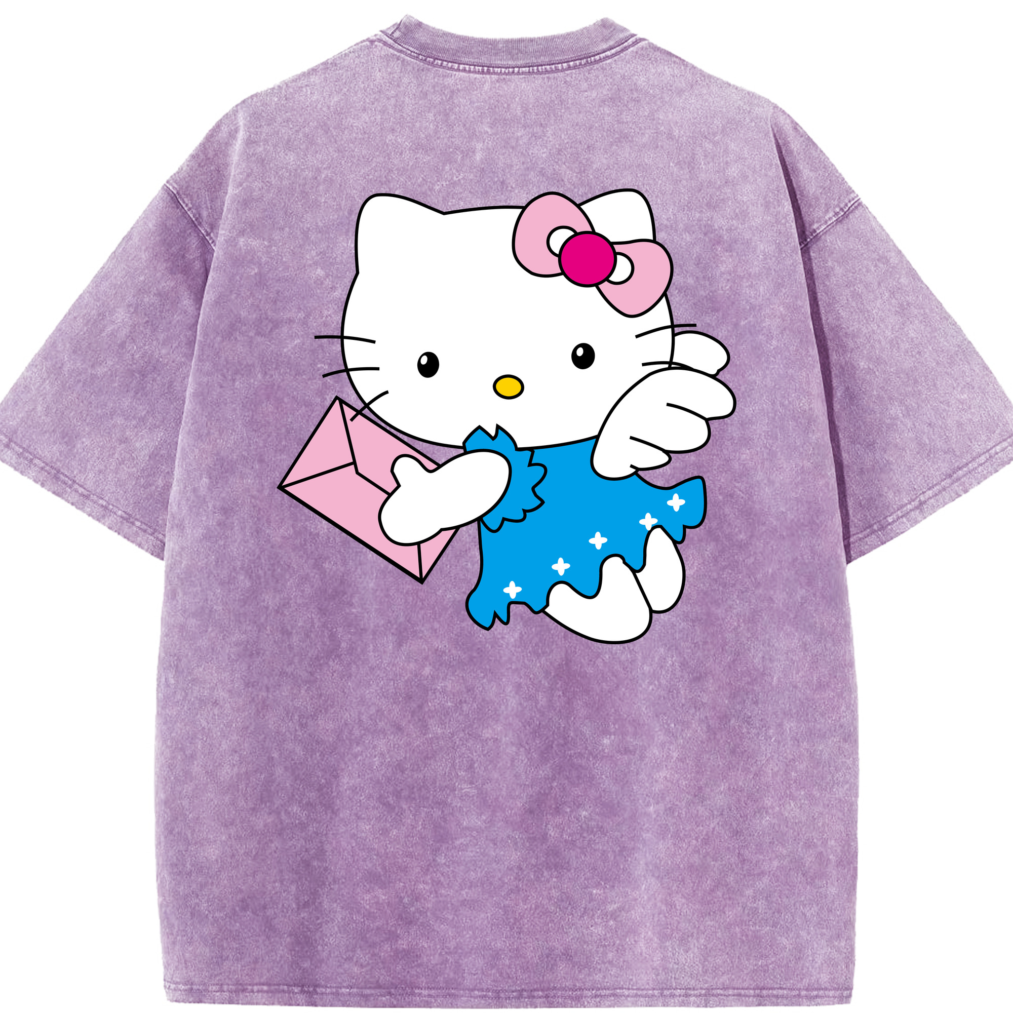 （画像用） Hello Kitty ハローキティ 綿100% ヴィンテージ風 半袖Tシャツ（背面プリント）