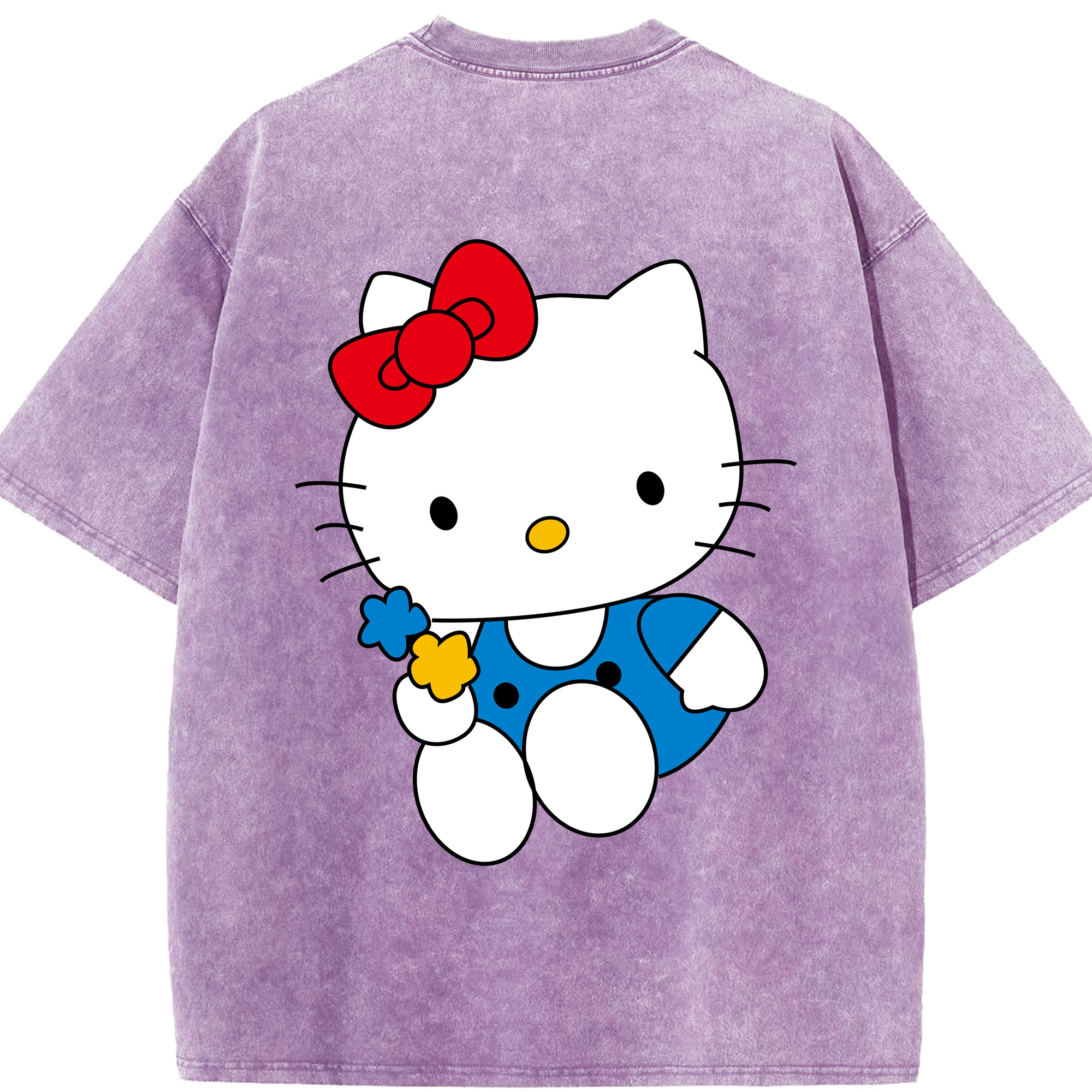 （画像用） Hello Kitty ハローキティ 綿100% ヴィンテージ風 半袖Tシャツ（背面プリント）
