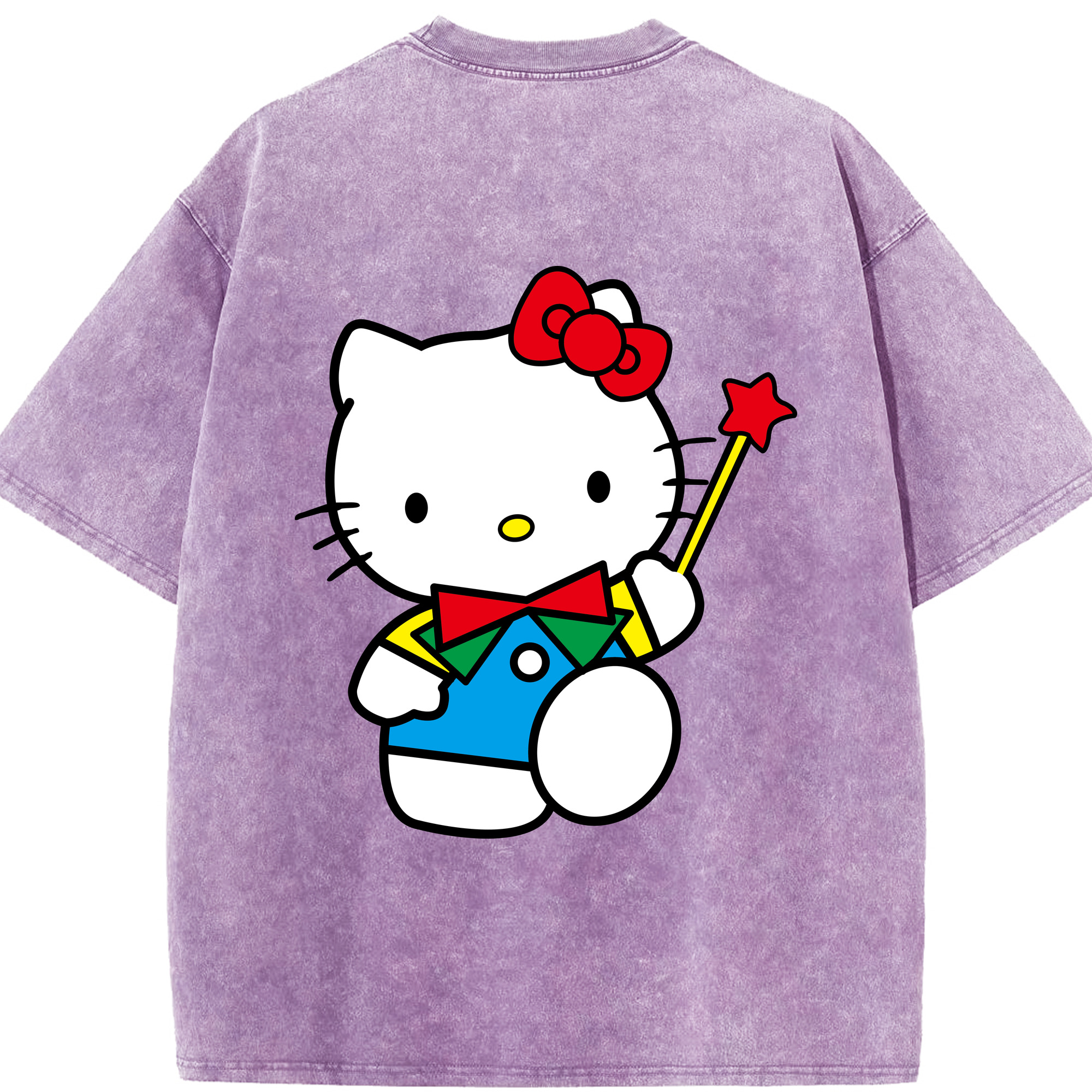 （画像用） Hello Kitty ハローキティ 綿100% ヴィンテージ風 半袖Tシャツ（背面プリント）