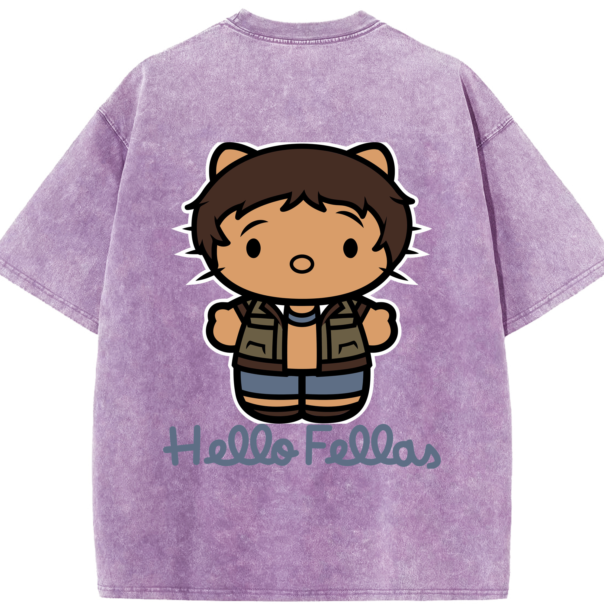 （画像用） Hello Kitty ハローキティ 綿100% ヴィンテージ風 半袖Tシャツ（背面プリント）