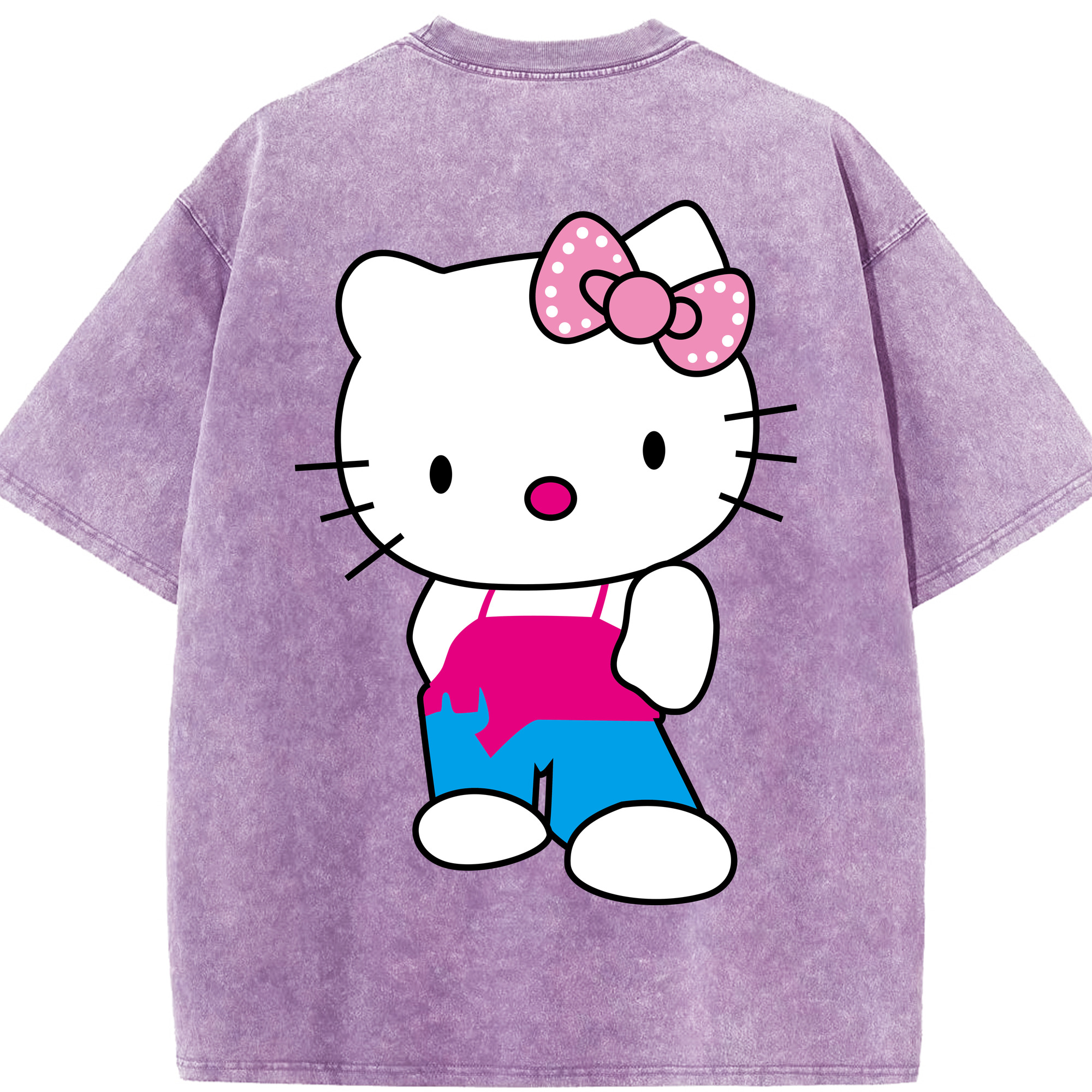 （画像用） Hello Kitty ハローキティ 綿100% ヴィンテージ風 半袖Tシャツ（背面プリント）