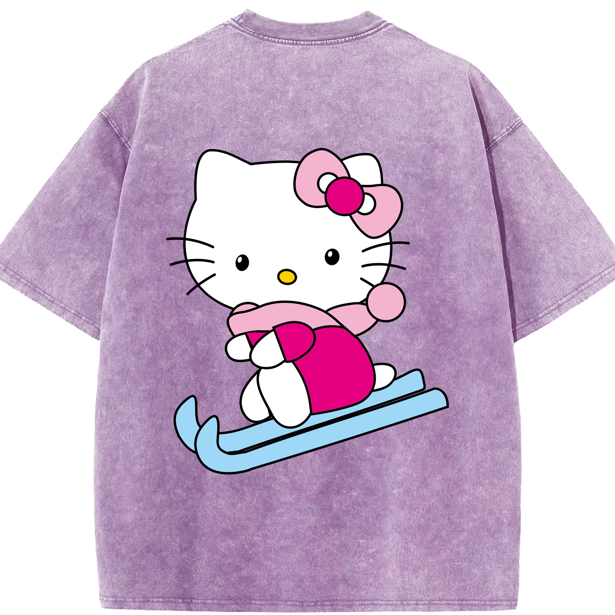 （画像用） Hello Kitty ハローキティ 綿100% ヴィンテージ風 半袖Tシャツ（背面プリント）