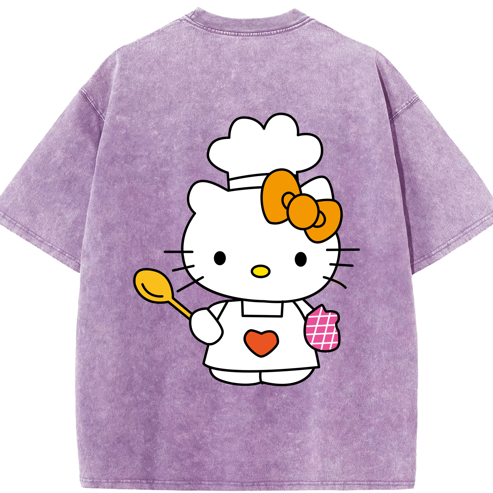 （画像用） Hello Kitty ハローキティ 綿100% ヴィンテージ風 半袖Tシャツ（背面プリント）
