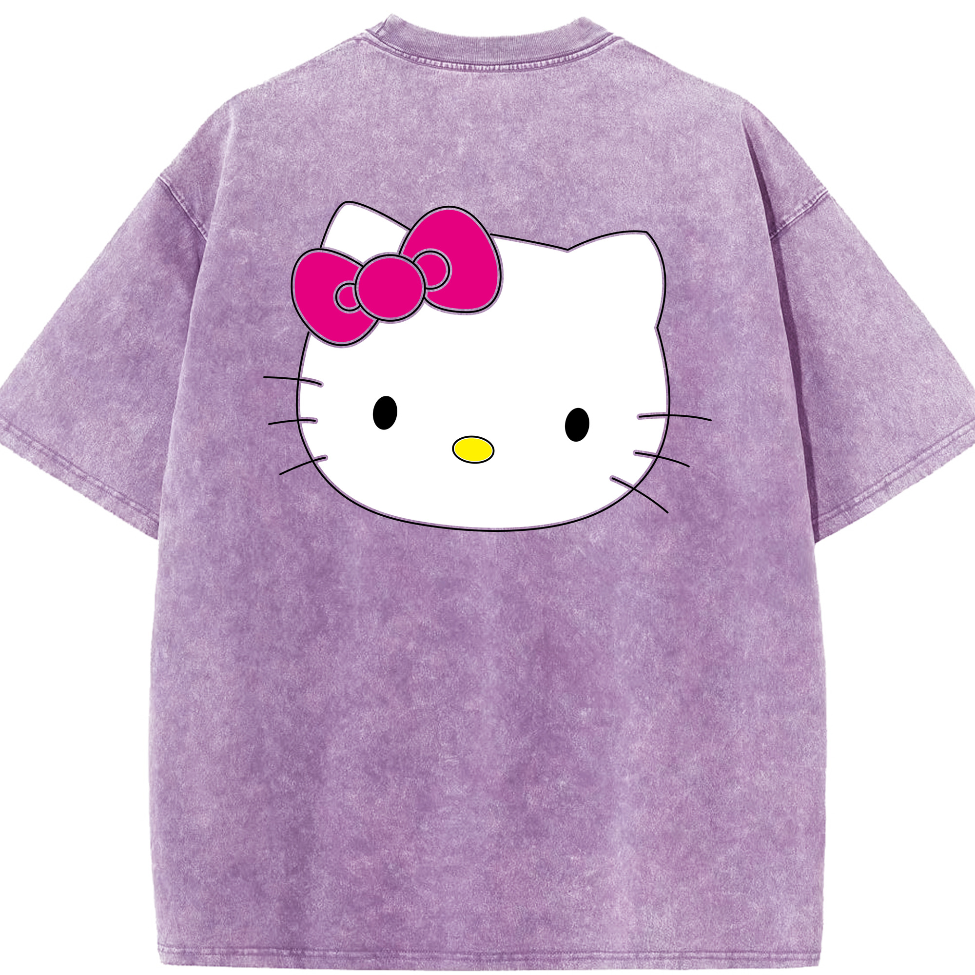 （画像用） Hello Kitty ハローキティ 綿100% ヴィンテージ風 半袖Tシャツ（背面プリント）