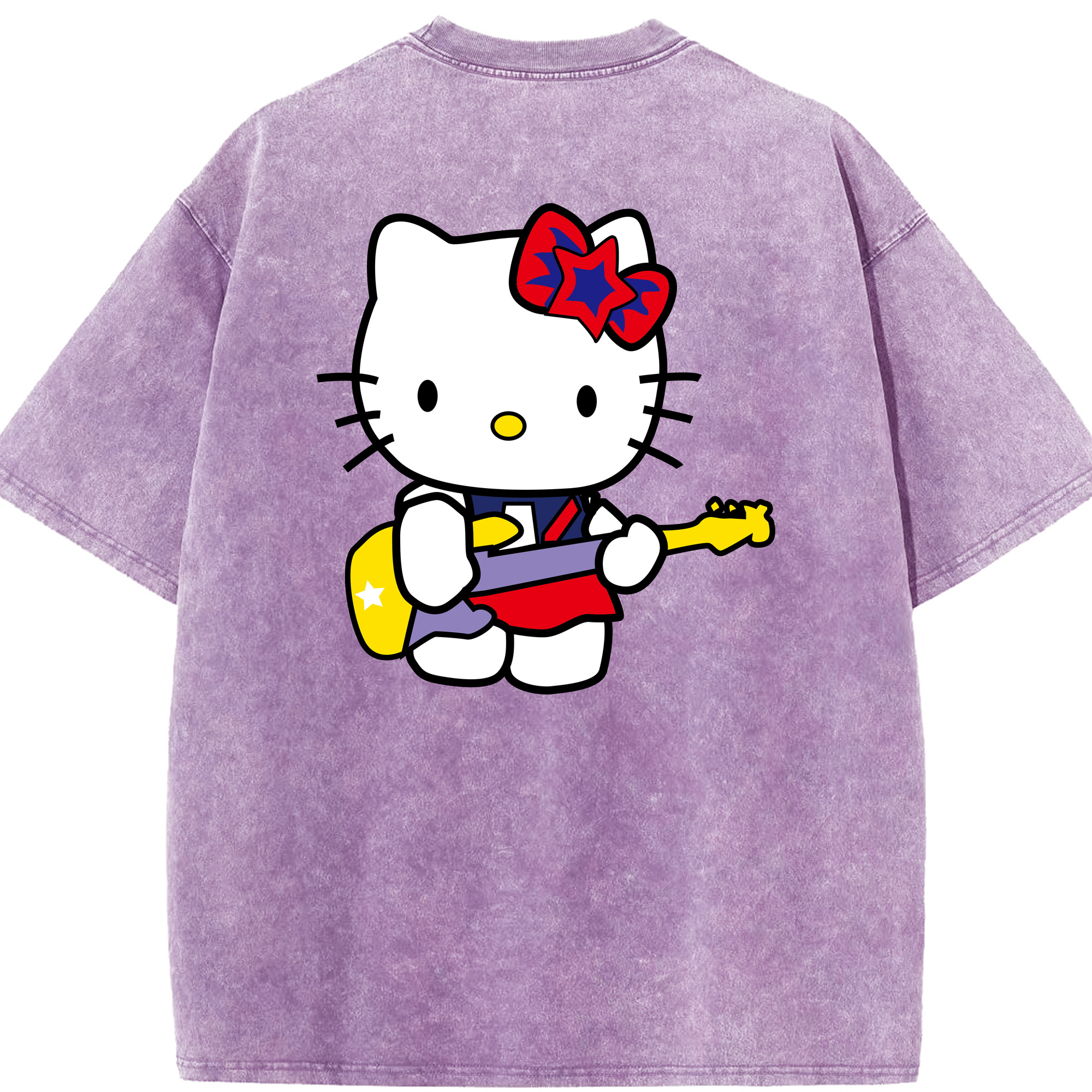 （画像用） Hello Kitty ハローキティ 綿100% ヴィンテージ風 半袖Tシャツ（背面プリント）
