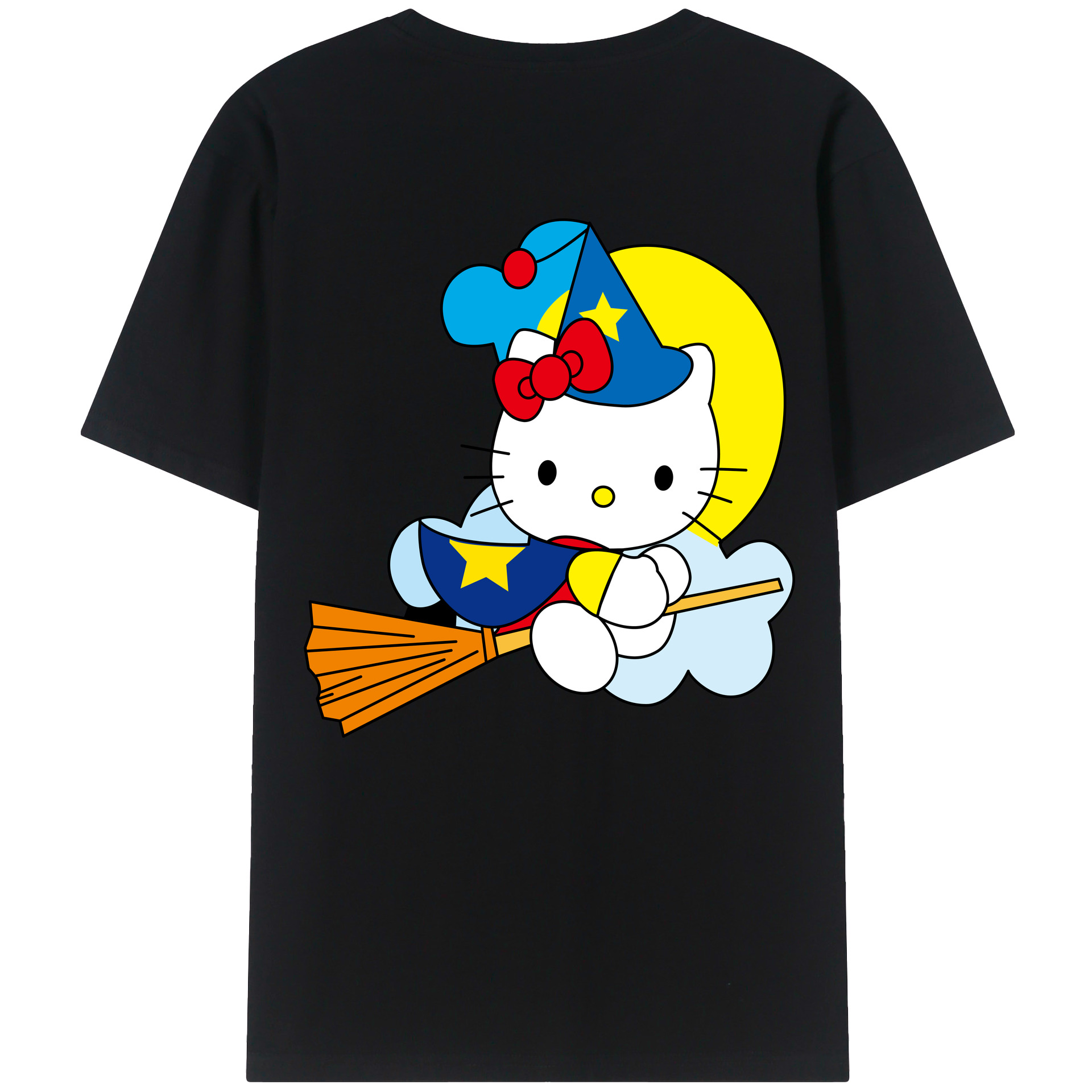 （画像用） Hello Kitty ハローキティ 綿100％ メンズ半袖Tシャツ（バックプリント） 通気性