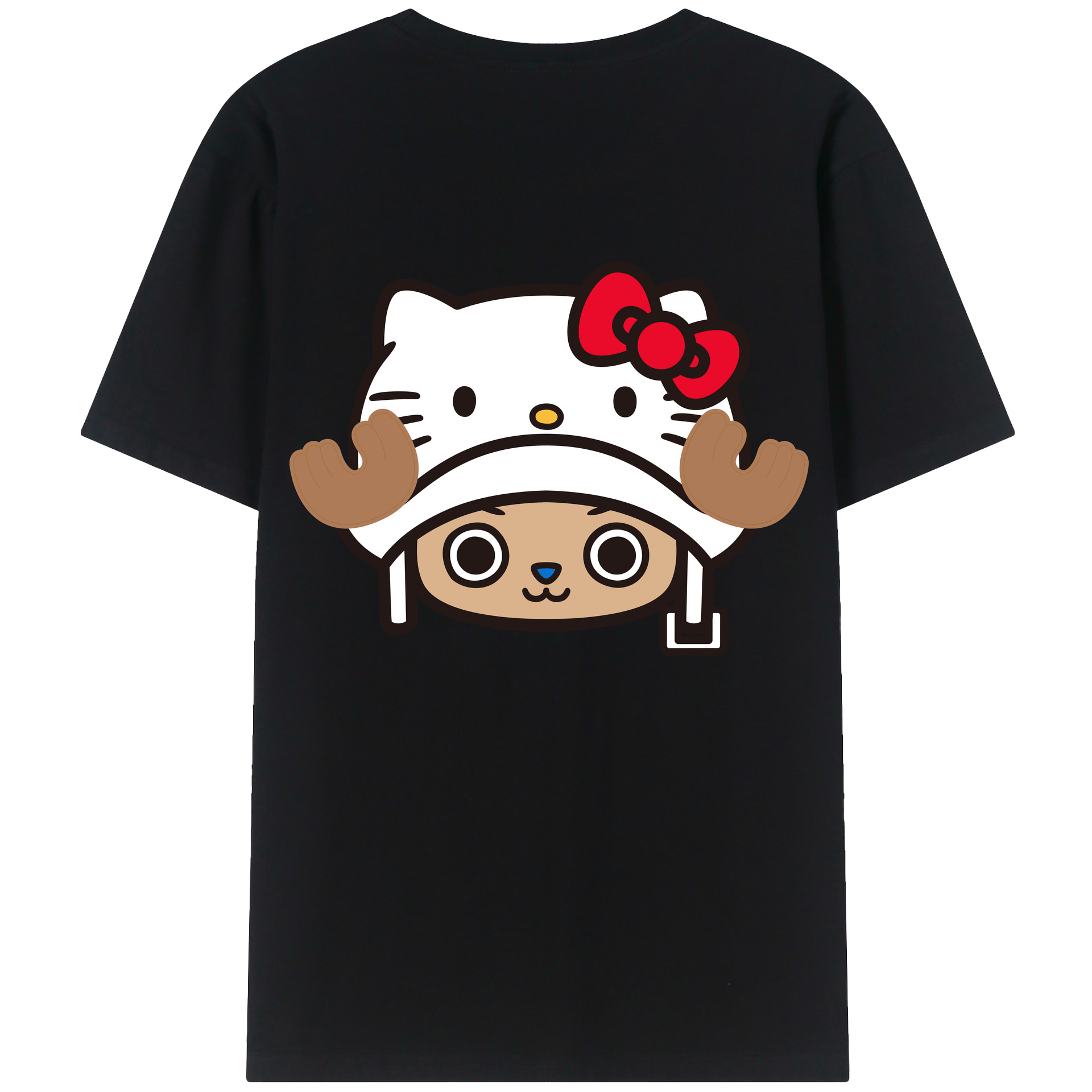 （画像用） Hello Kitty ハローキティ 綿100％ メンズ半袖Tシャツ（バックプリント） 通気性