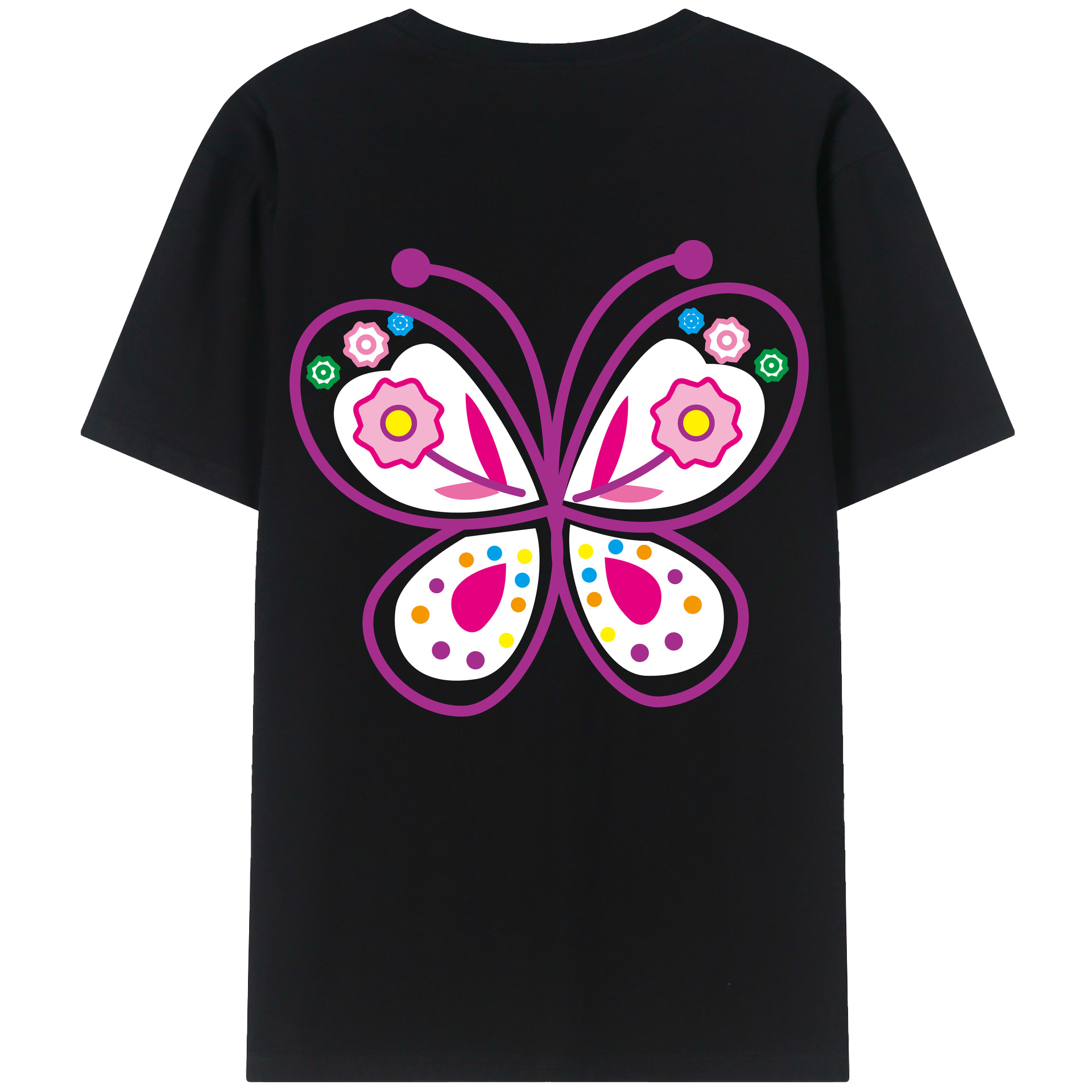 （画像用） Hello Kitty ハローキティ 綿100％ メンズ半袖Tシャツ（バックプリント） 通気性