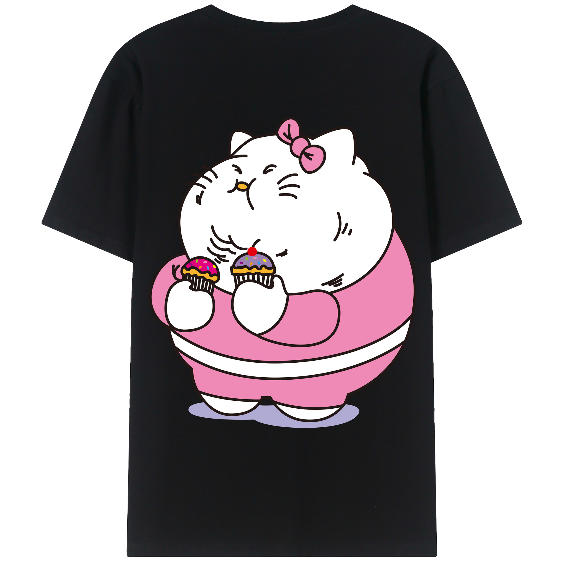 （画像用） Hello Kitty ハローキティ 綿100％ メンズ半袖Tシャツ（バックプリント） 通気性