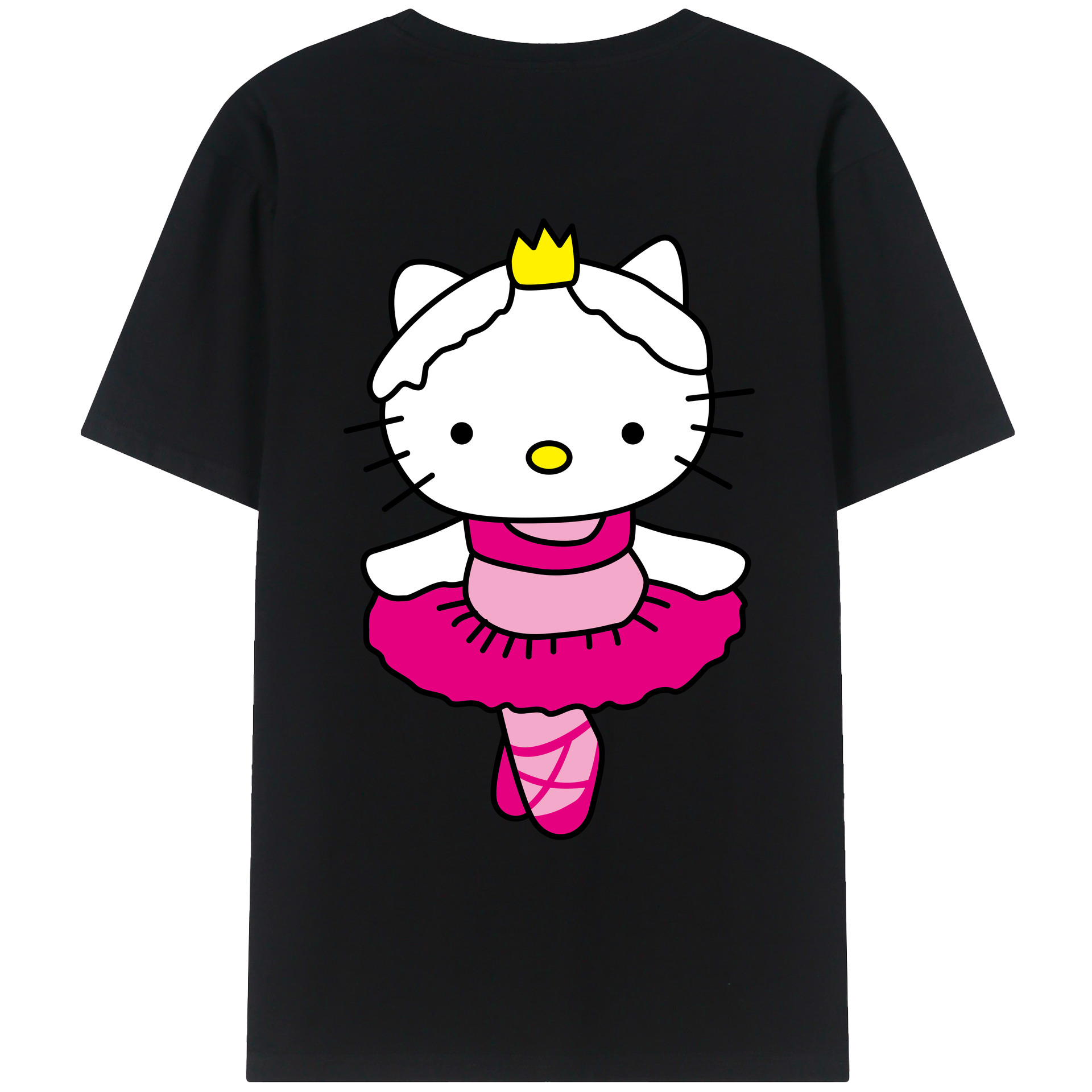 （画像用） Hello Kitty ハローキティ 綿100％ メンズ半袖Tシャツ（バックプリント） 通気性